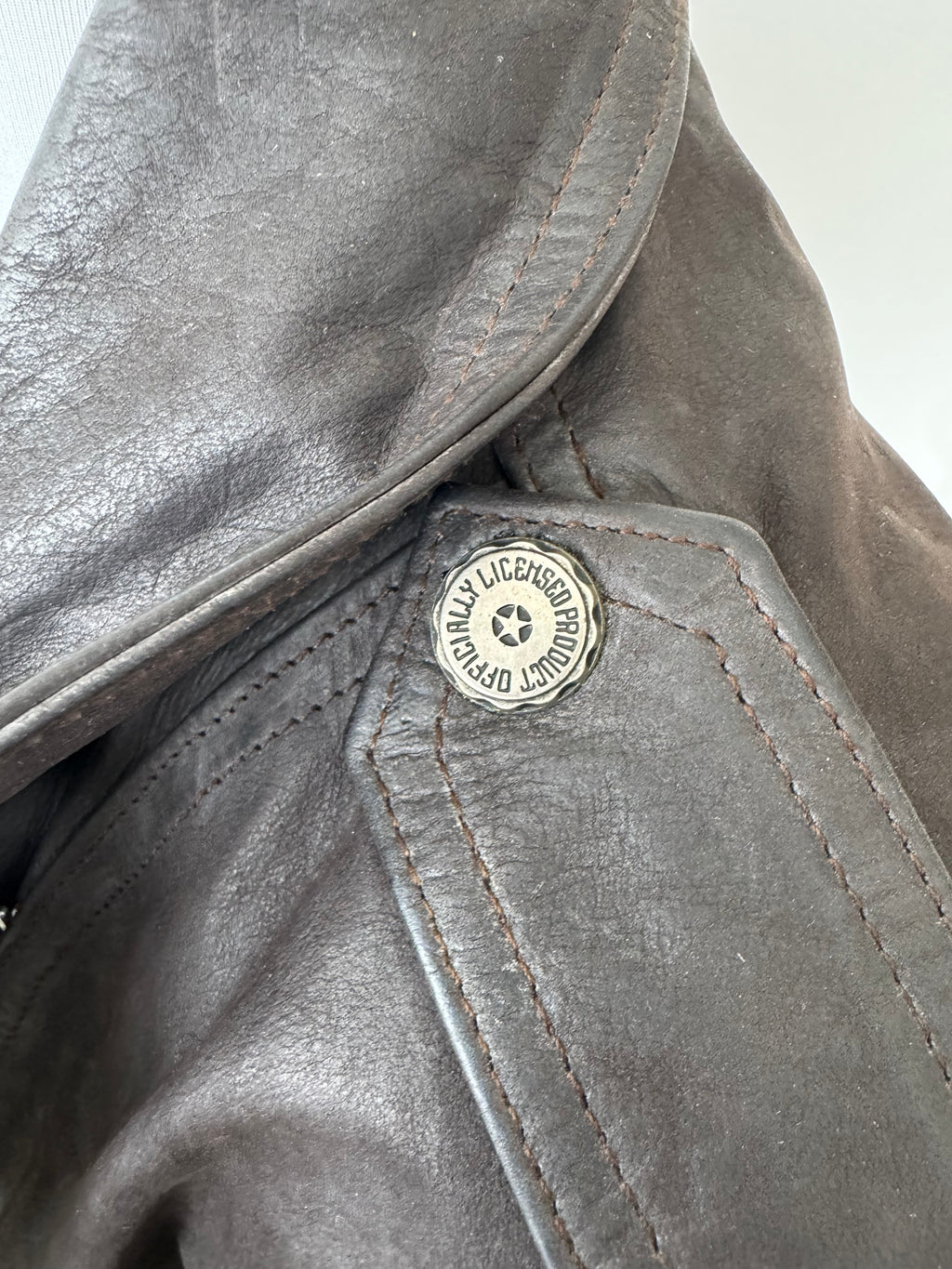 MPR Italian Leather Prize Biker Jacket Dark Brown Cowhide Men's Medium Good