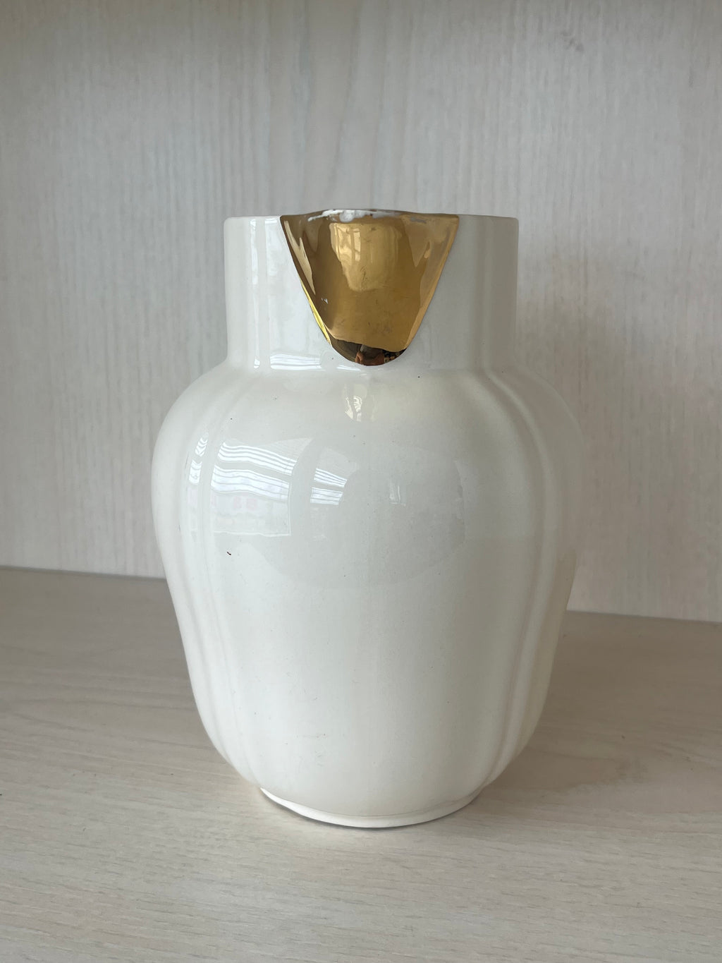 Villeroy & Boch Creamer Economic Deco Weiß Goldrand 18cm Frankreich Normalzustand