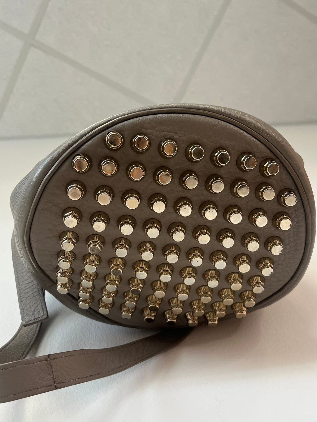 Alexander Wang Diego Bucket Bag Grau „Cement“ | Silber | Sehr guter Zustand | Dustbag