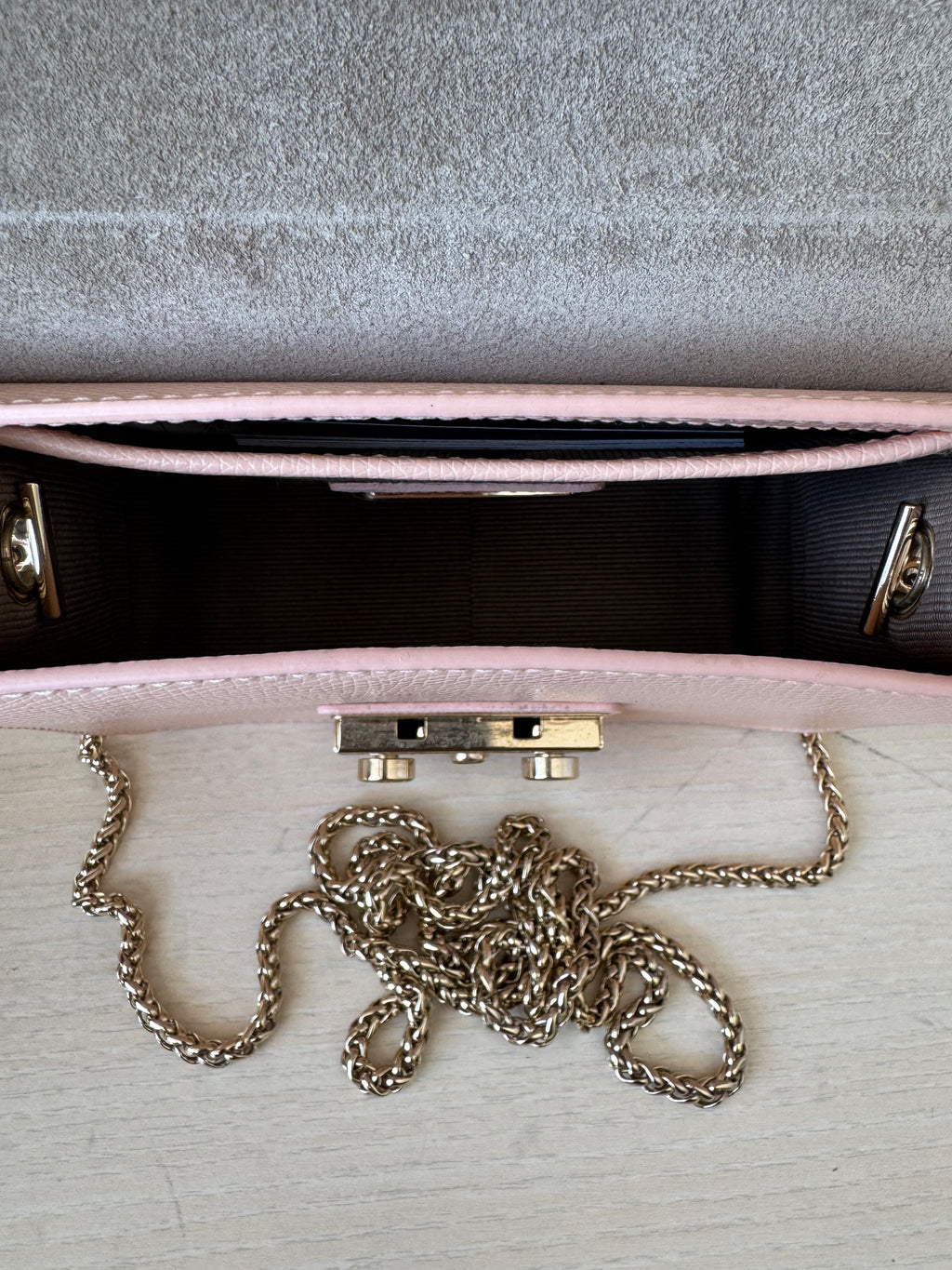 Furla Metropolis Mini Crossbody Bag – Leather, Blush Pink, Good Condition