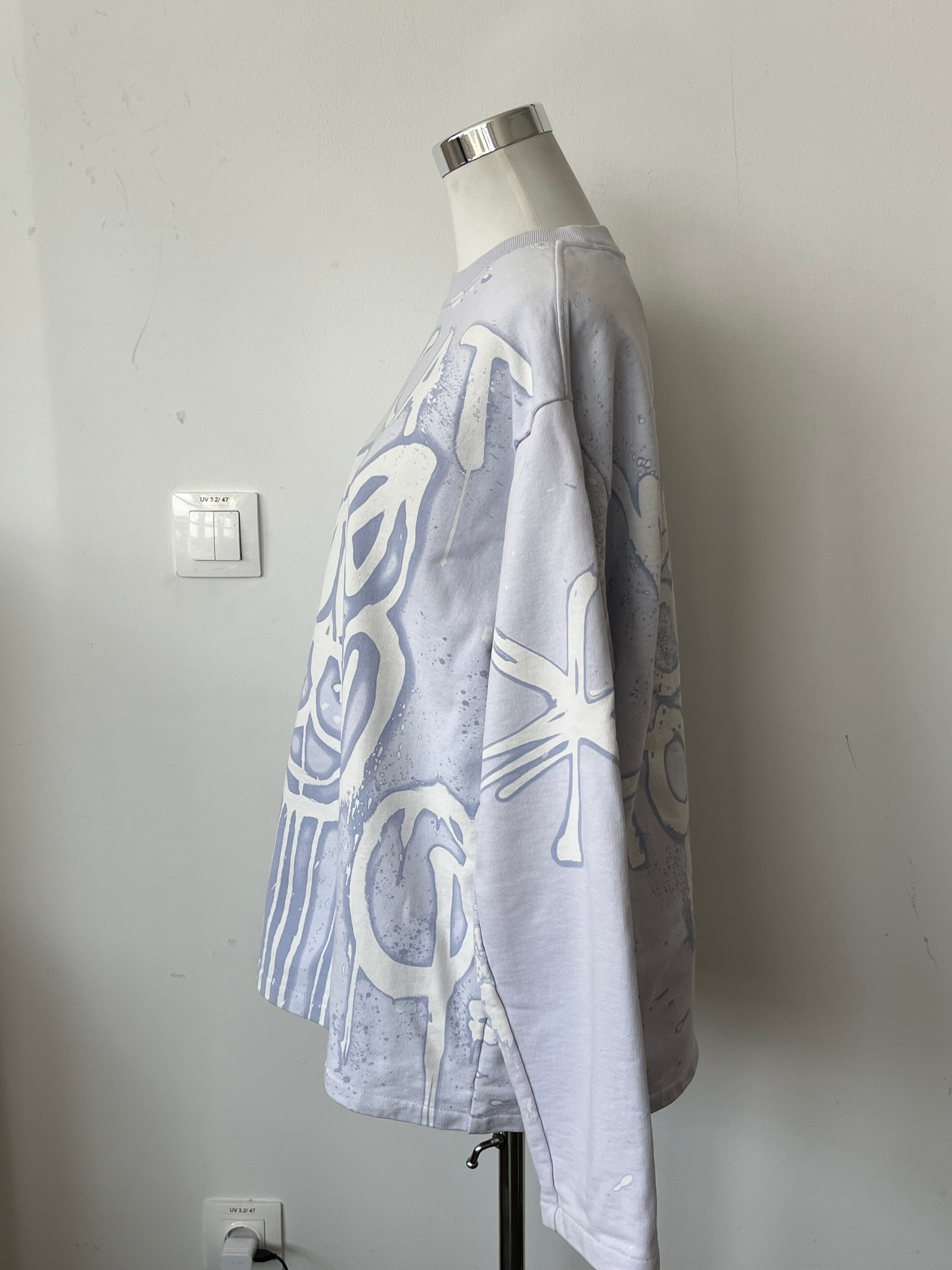 Acne Studios Beat Cat Sweatshirt XS Hellgrau Sehr Gut Oversize