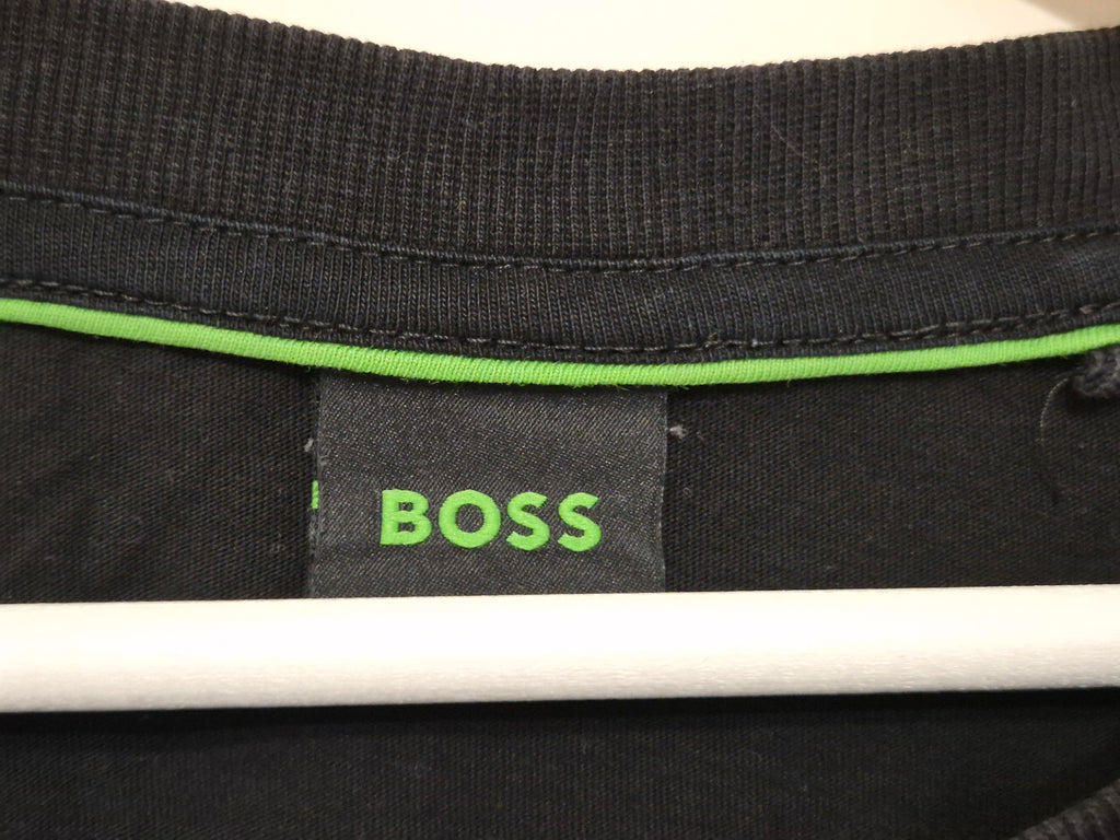 BOSS Men’s Rhinestone Logo T-Shirt, Black, Size L, Good Condition