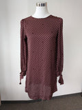 Chiara B. Mini Kleid M – Bordeaux, Punkte, Schleifenärmel, Guter Zustand