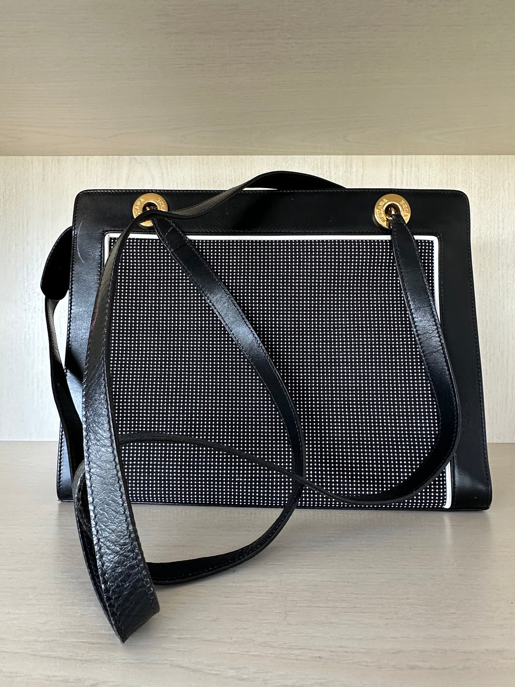 Vintage Escada Patent Heart Shoulder Bag, Medium, Black Leather, Very Good