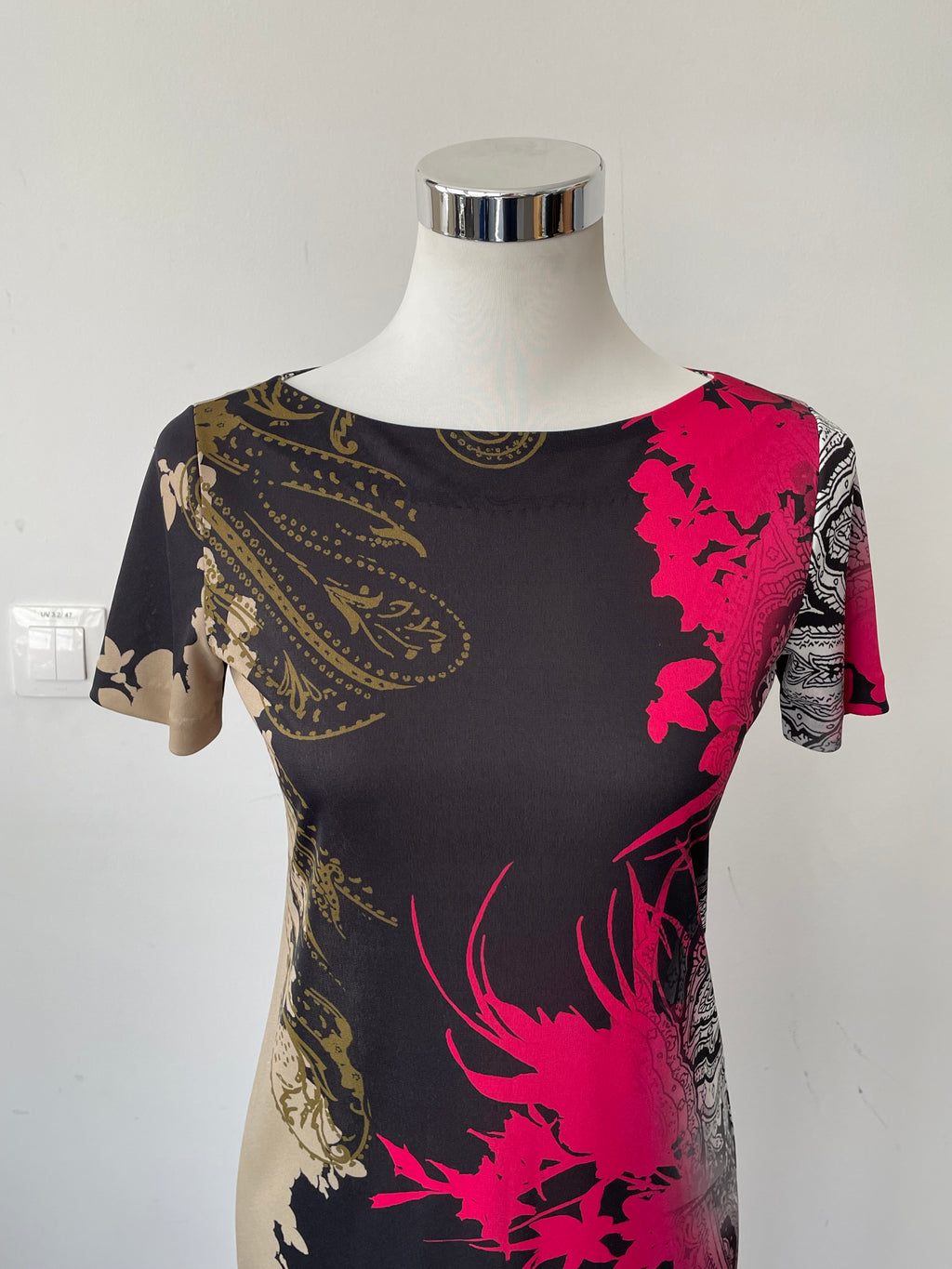 Etro Milano Kleid Kurzarm IT 40 Mehrfarbig Polyester Sehr Gut