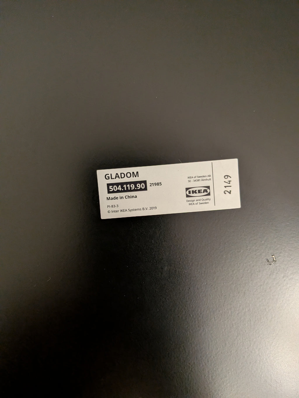 IKEA GLADOM Tablett-Beistelltisch | Schwarz | Ø 45 cm | Wie Neu | Cirkular