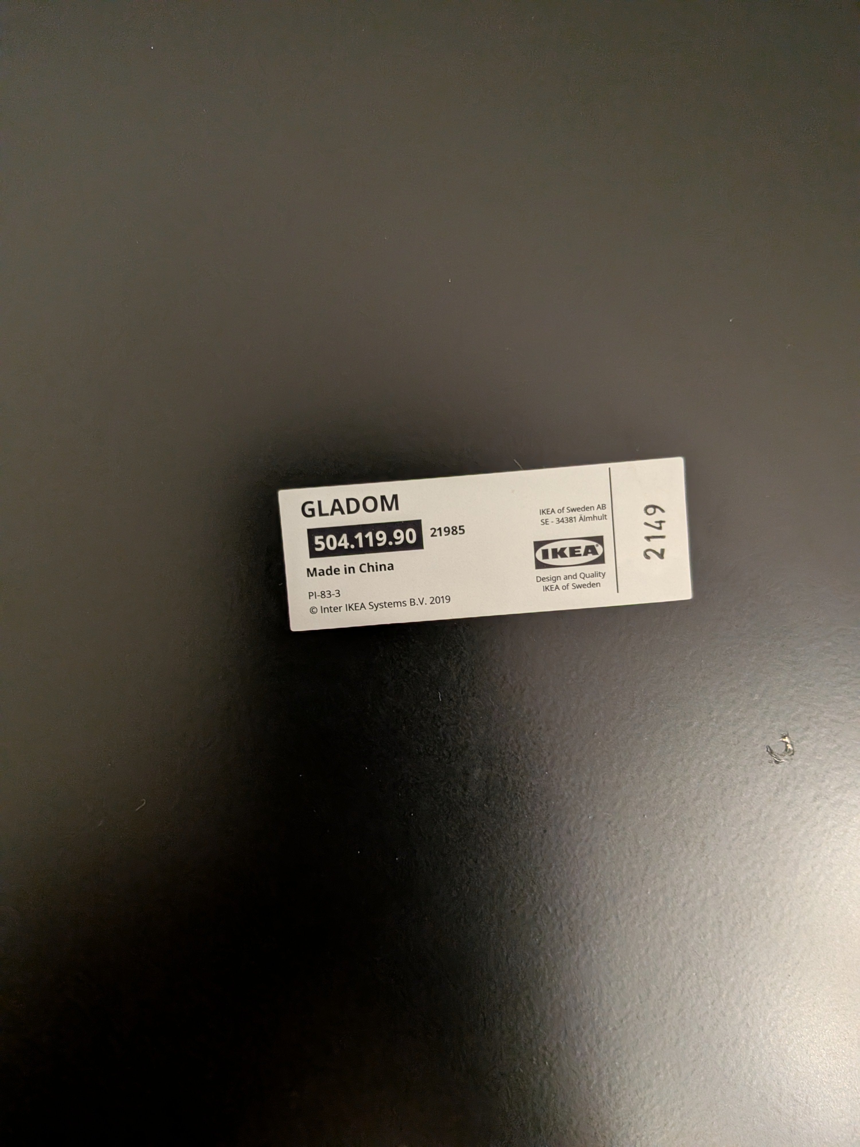 IKEA GLADOM Tablett-Beistelltisch | Schwarz | Ø 45 cm | Wie Neu | Cirkular