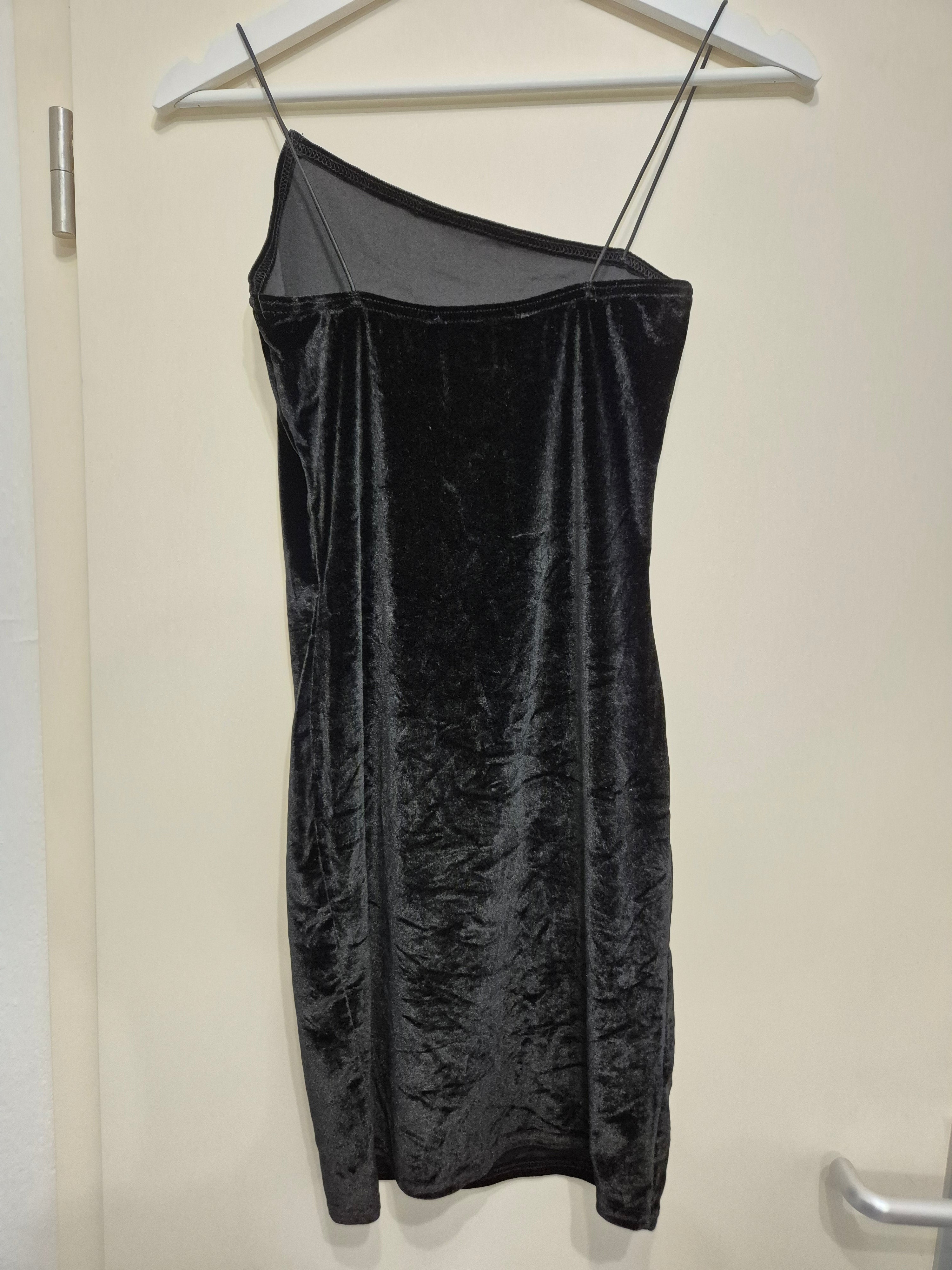 NA-KD Samtkleid Schwarz One-Shoulder, Größe S, Sehr Gut