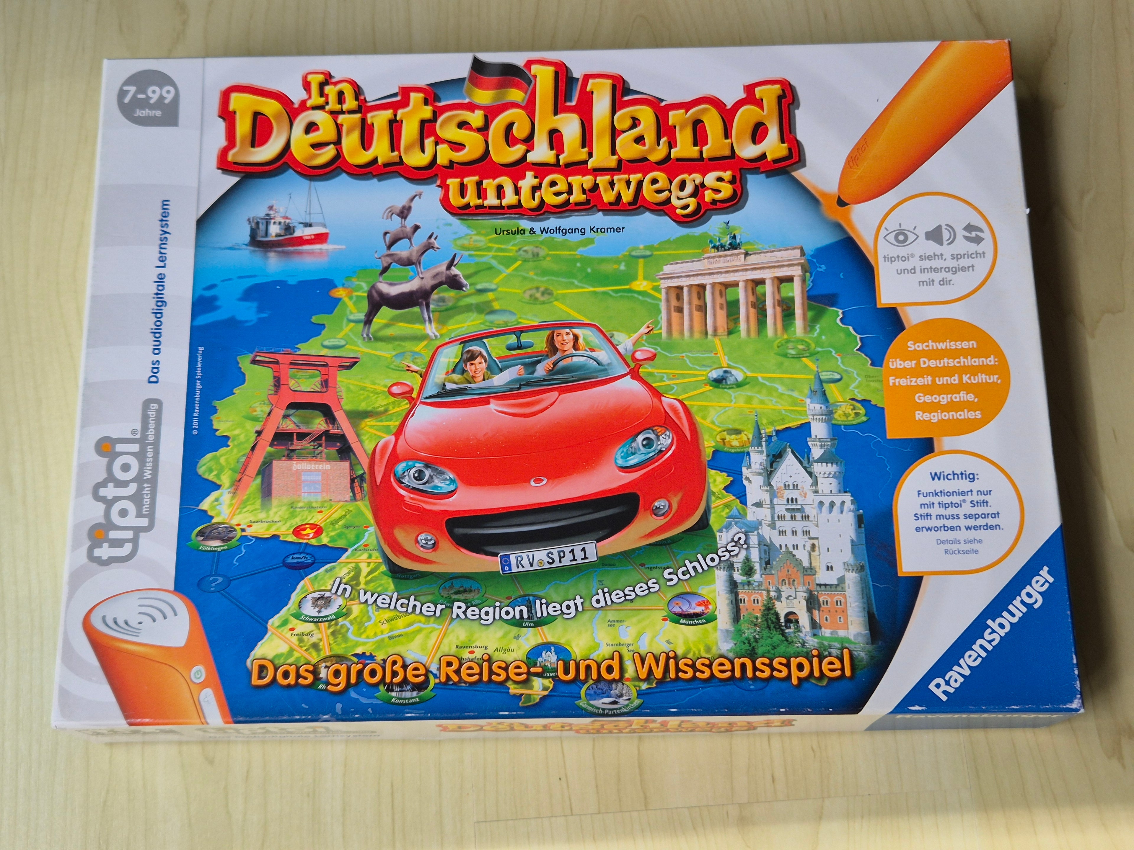 Ravensburger tiptoi In Deutschland unterwegs w/ Pen, Multicolor, Good Condition