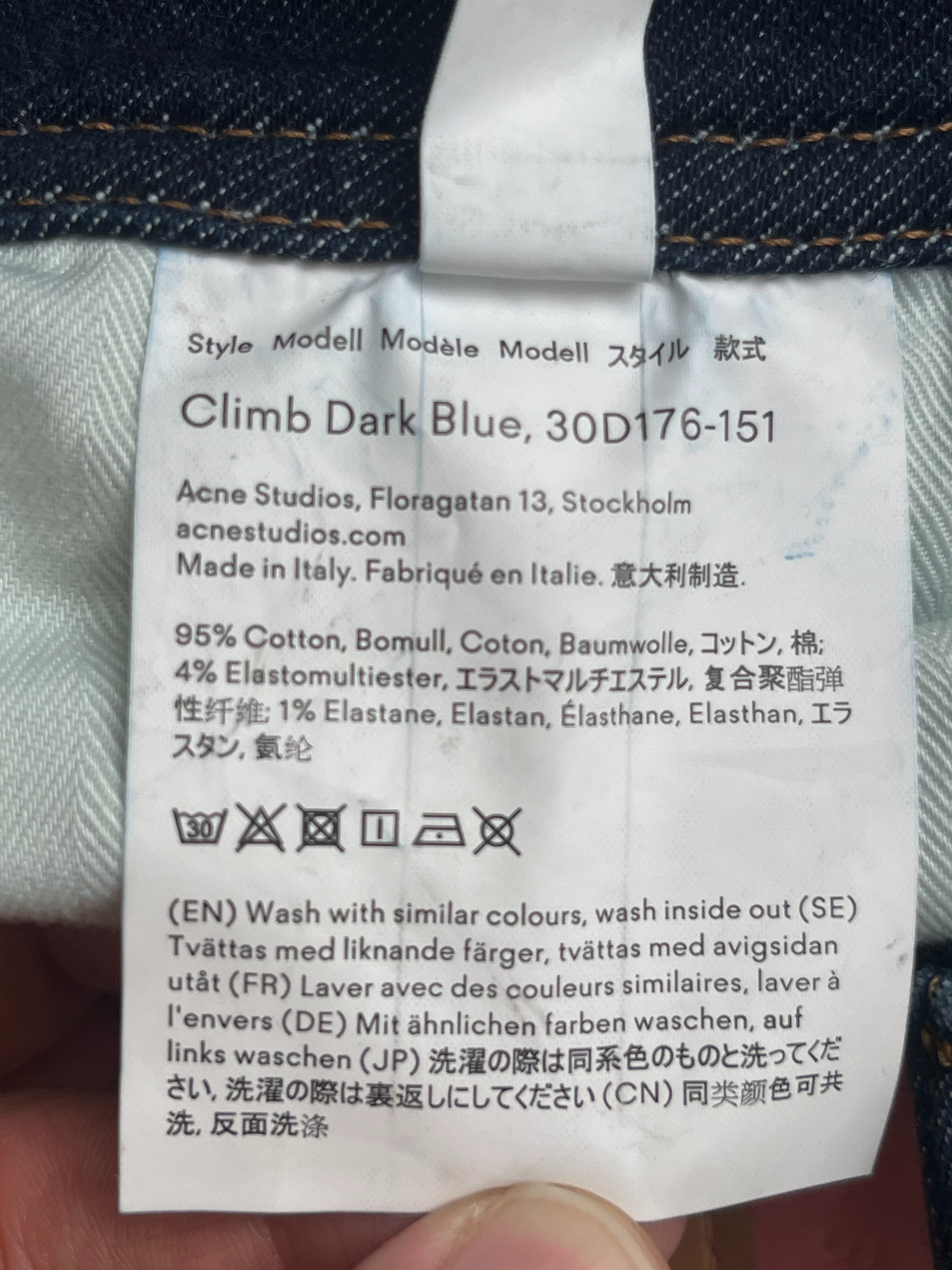 Acne Studios Climb Skinny Jeans Damen Dunkelblau 25/32 Sehr Gut