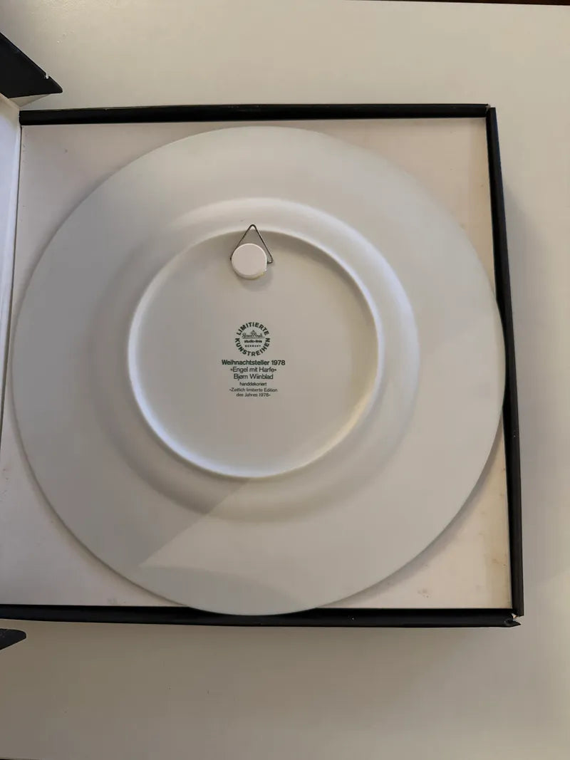 Rosenthal Studio-Line Weihnachtsteller „Engel mit Harfe“ Björn Wiinblad, Porzellan