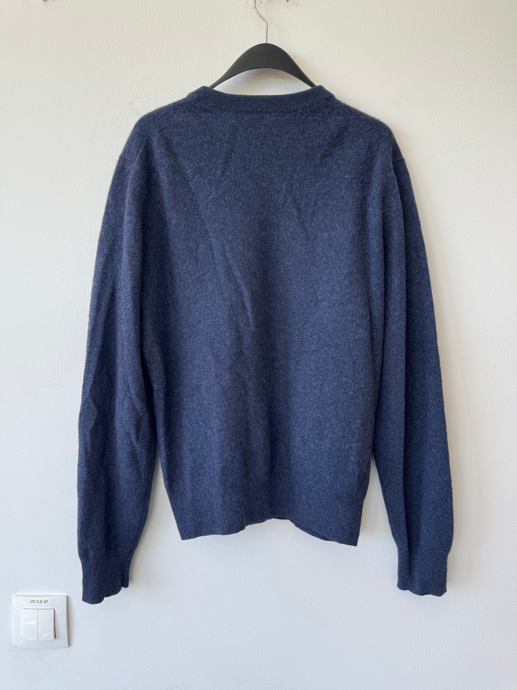 Daniel Bishop Herren Pullover M Navy 100% Kaschmir V-Ausschnitt 2-lagig
