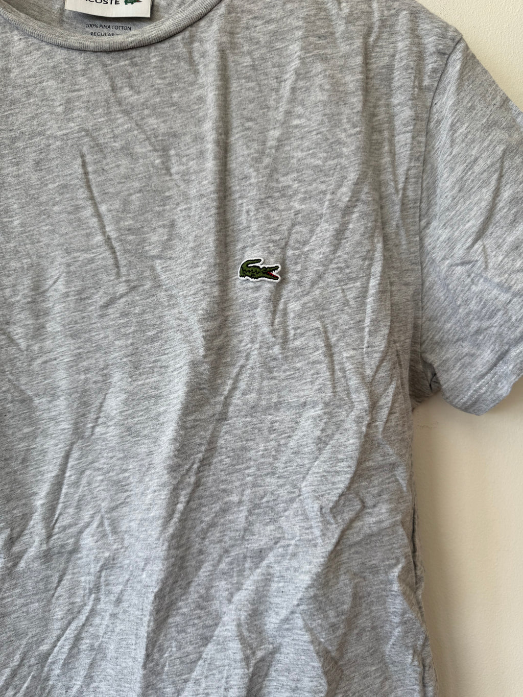 Lacoste Regular Fit T-Shirt – Grau Meliert (Größe FR 4 / US M) Gebraucht