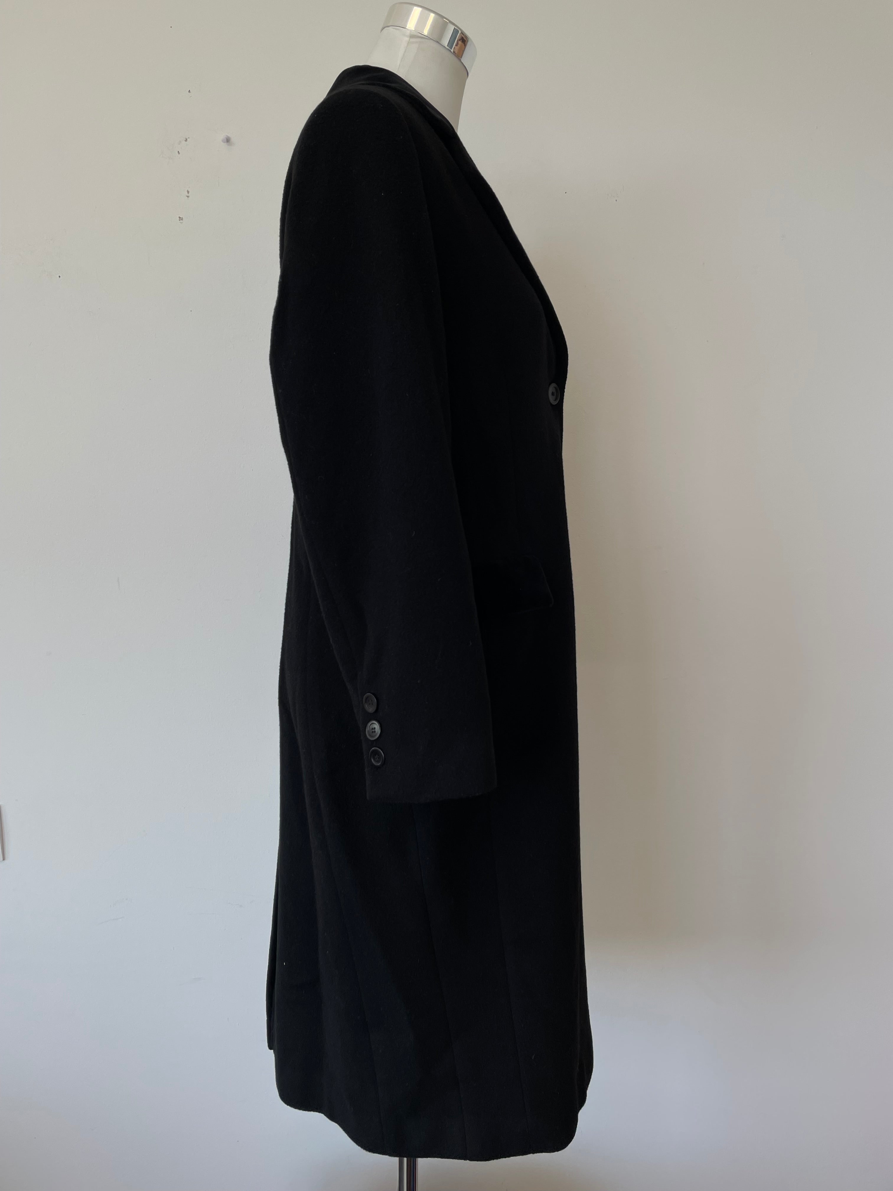 Kemper Mantel – Schurwolle & Kaschmir, Schwarz, Gr. 42, Guter Zustand