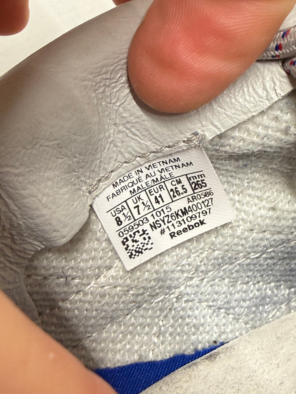 Reebok Classic Leather x Kendrick Lamar Neutral, Gr. 41, Gut, Grau/Blau/Rot