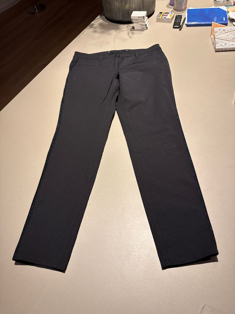 Rosner Alisa Trousers D 42 Black Glitter Side Stripe Very Good