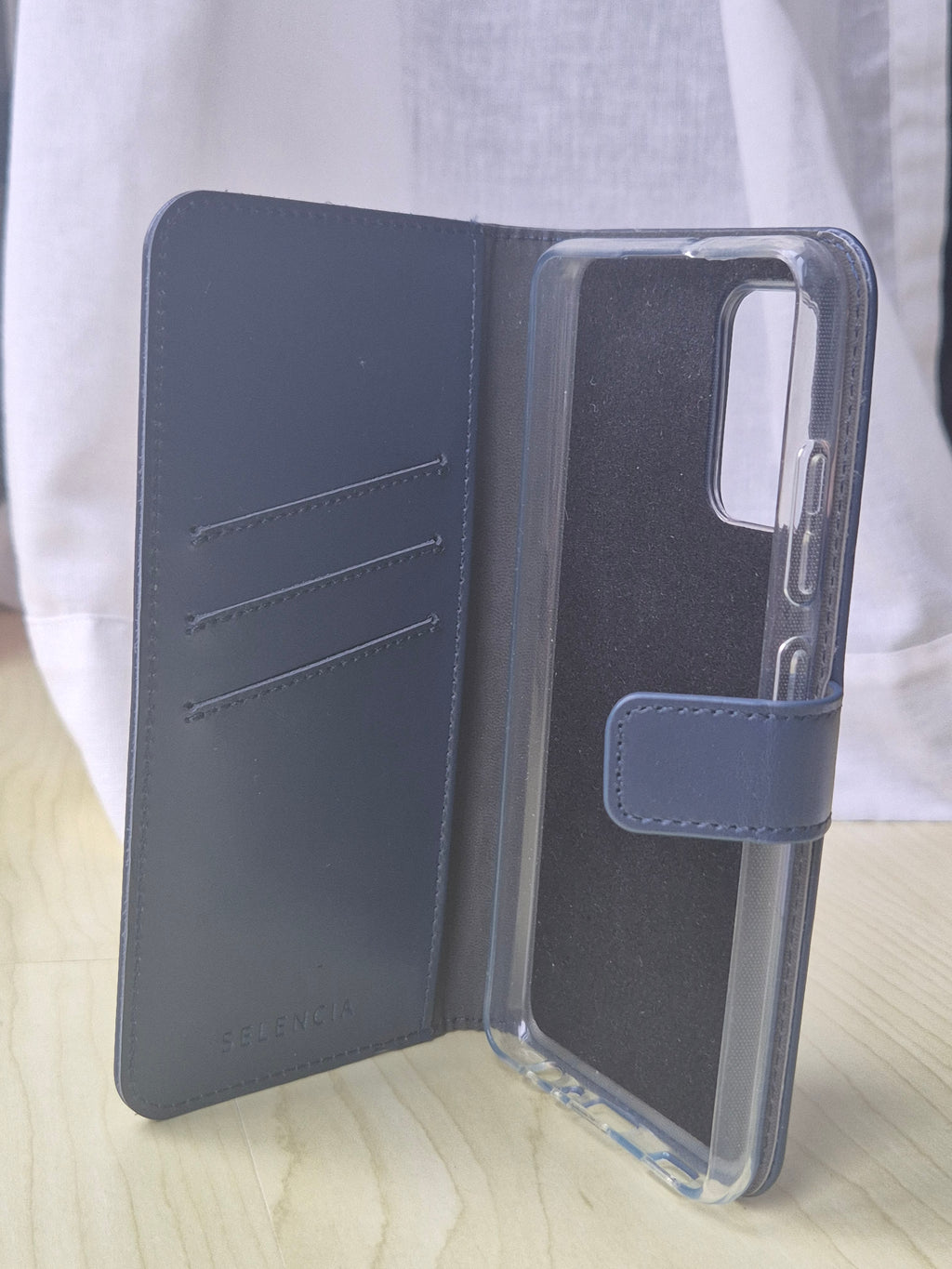 Selencia Echtleder Book Case Samsung Galaxy A32 Dunkelblau – wie neu