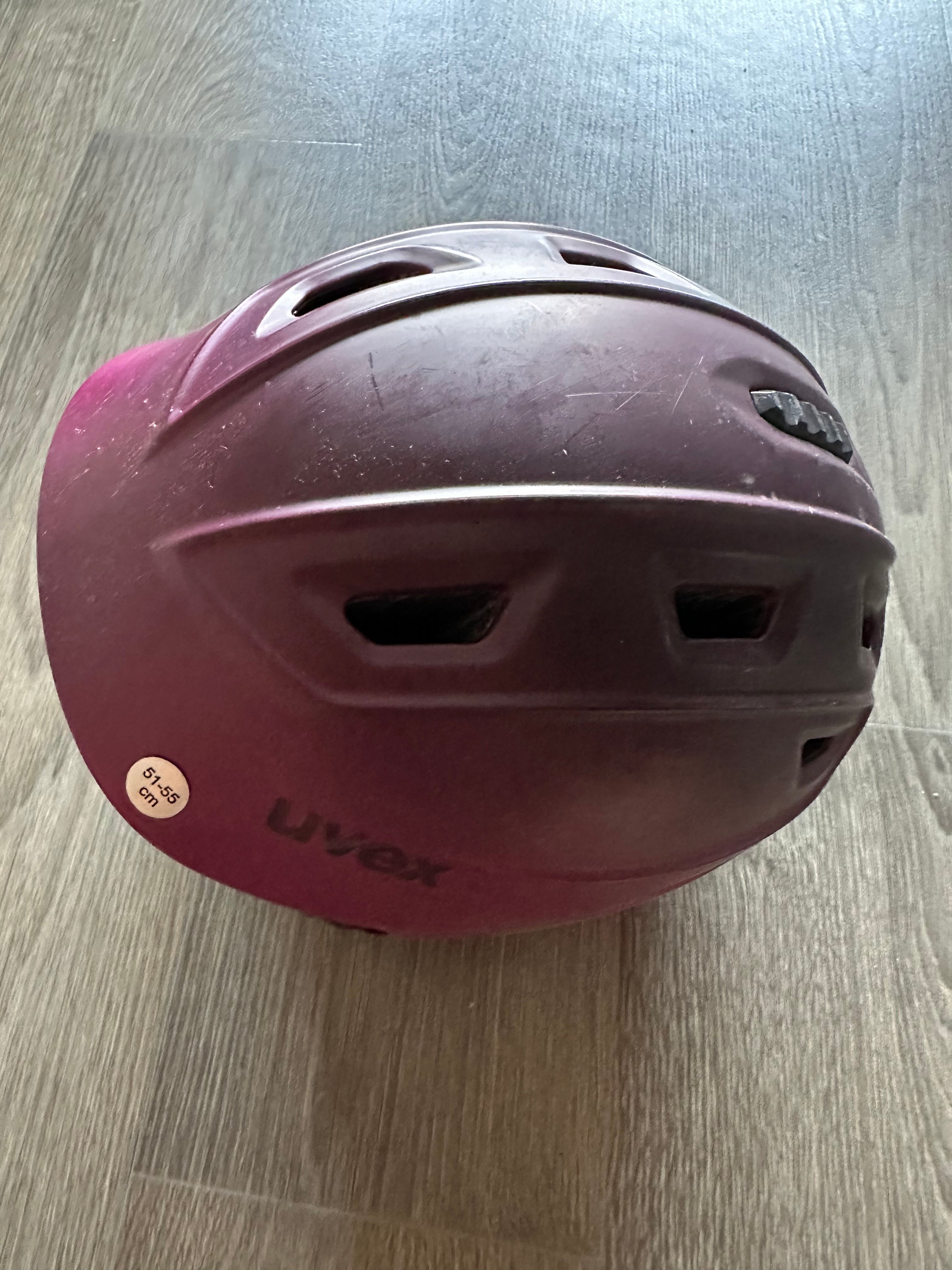 Uvex ski/snowboard helmet S 51-55 cm, burgundy, very good condition