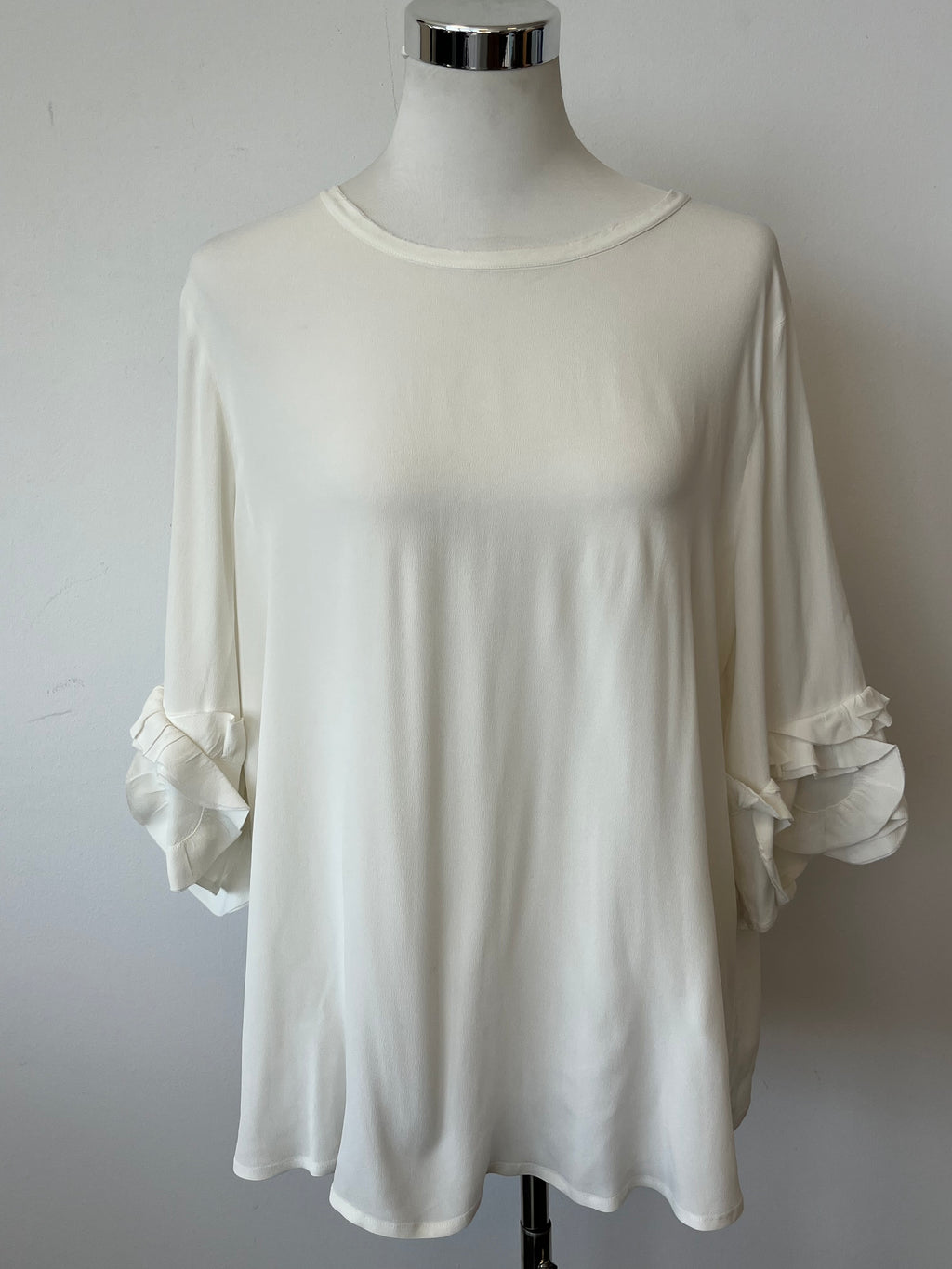 0039 ITALY Oversize Tunika/Bluse – Weiß, XL (EU 46, UK 18), Sehr gut