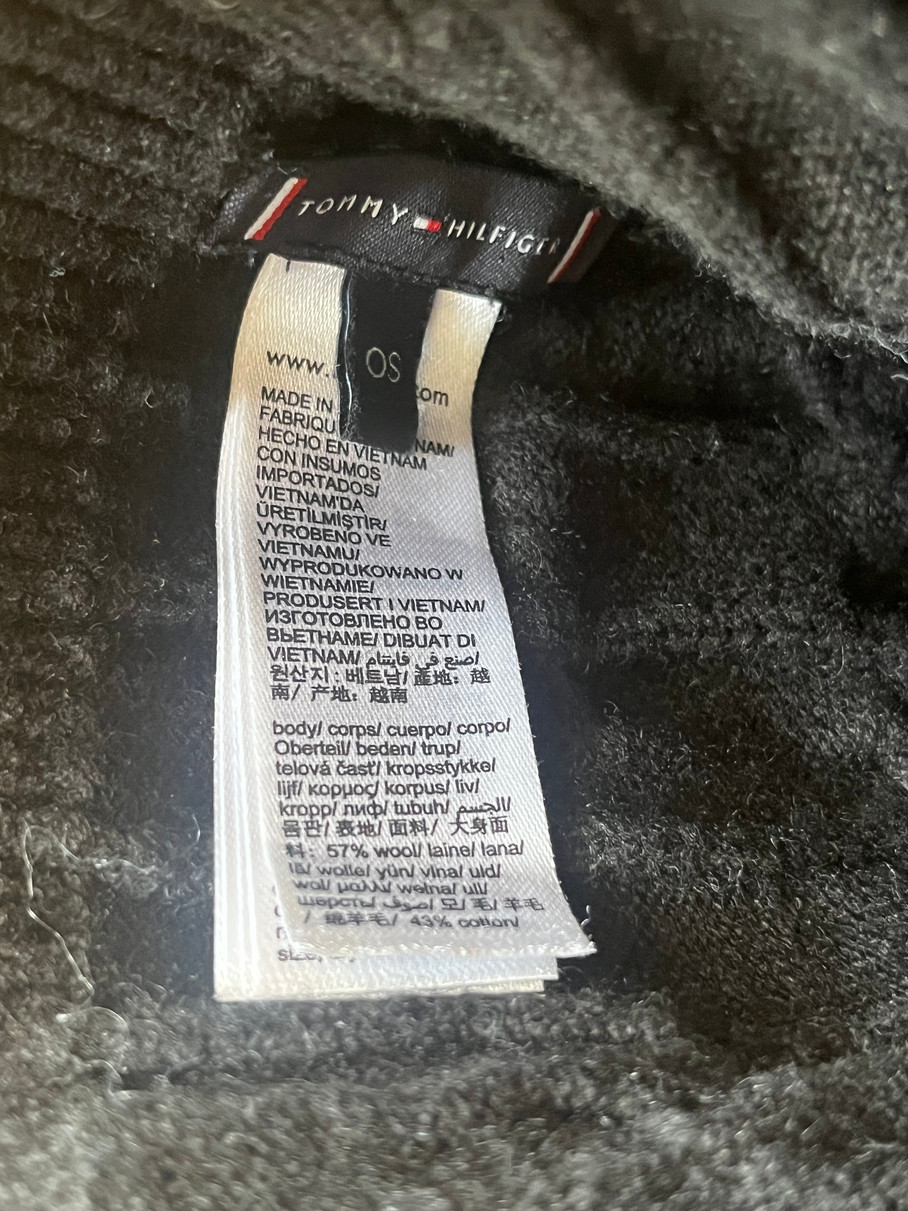 Tommy Hilfiger Flag Beanie, Schwarz, Wolle/Baumwolle, Sehr Gut, One Size