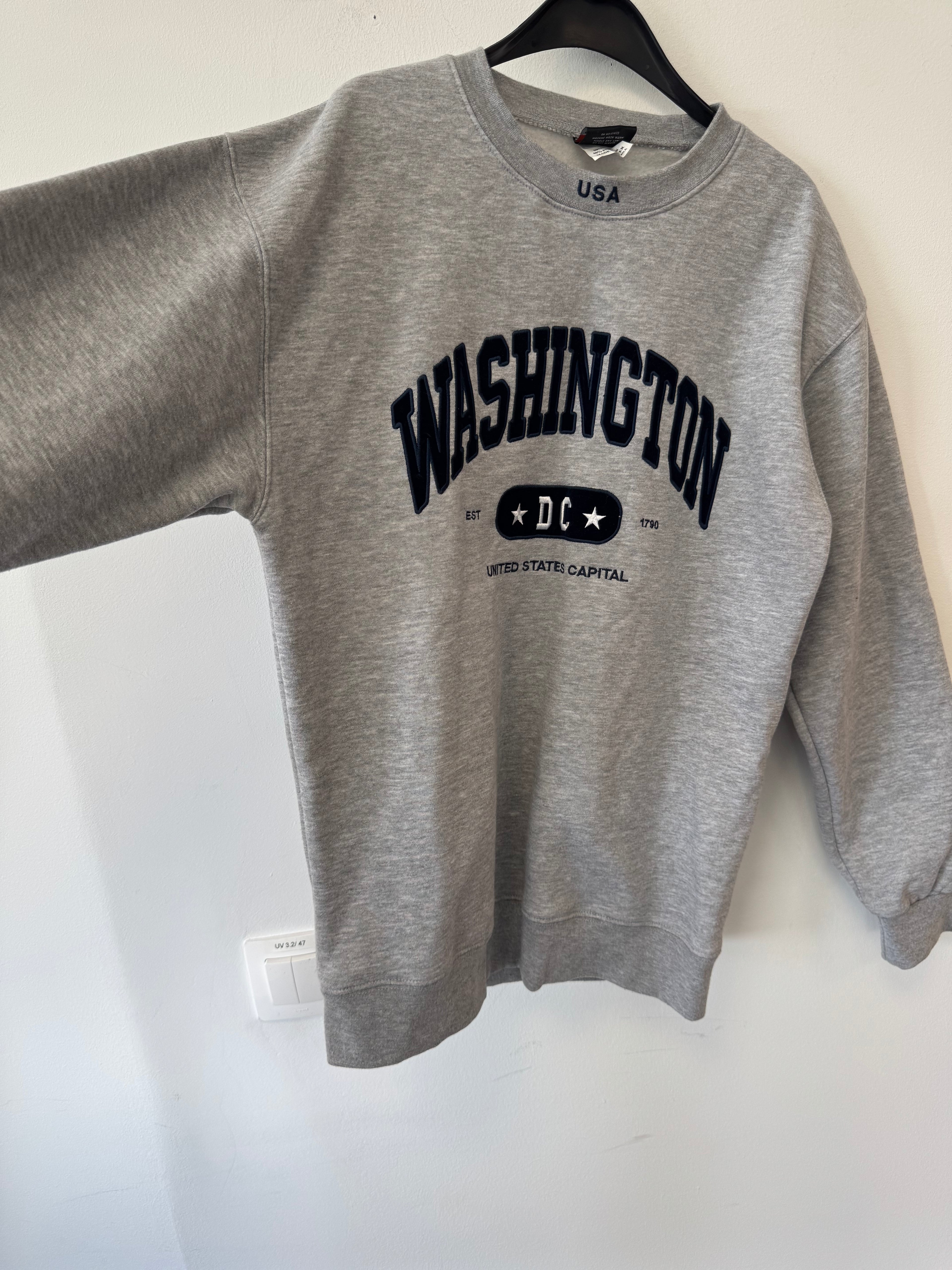 Washington DC Grauer Crewneck Sweatshirt – Größe M, Neu