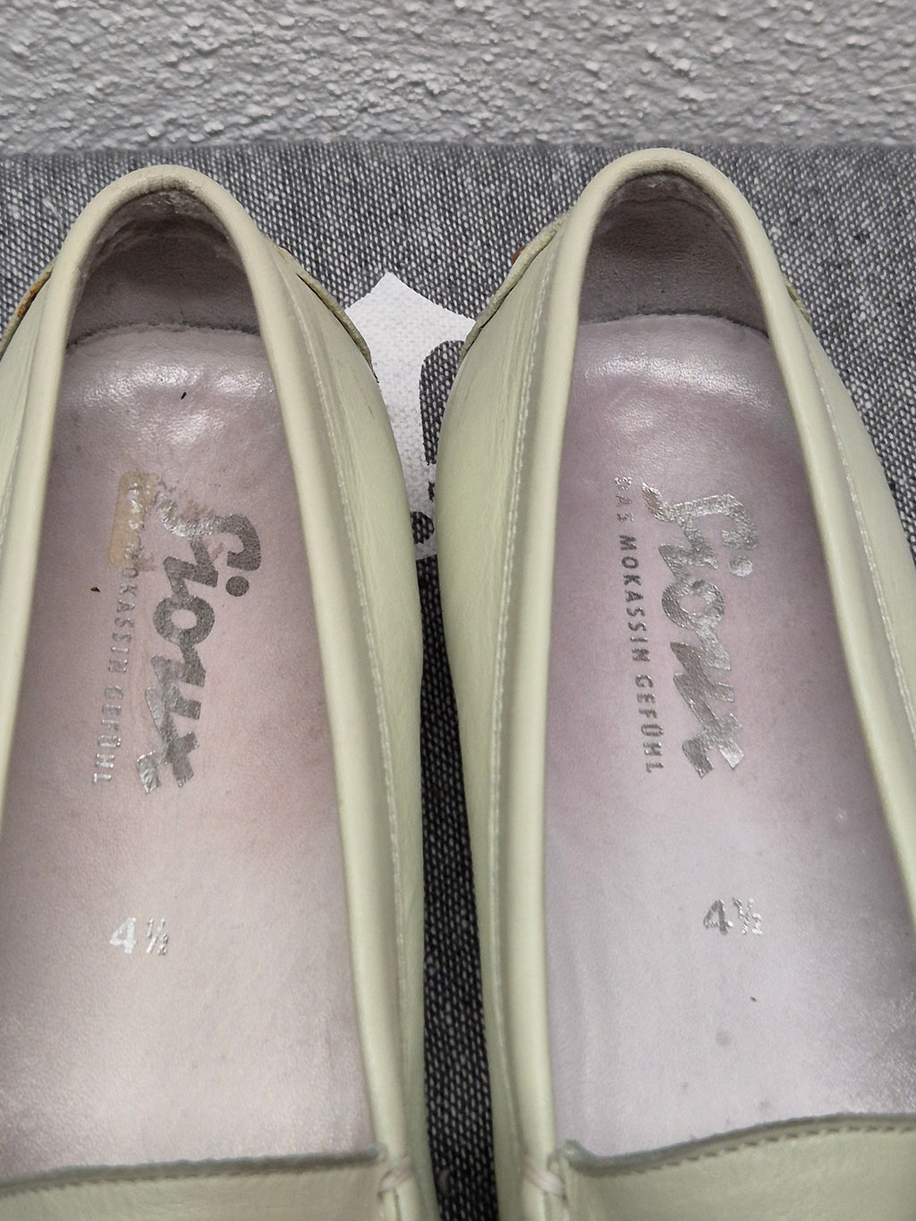 Sioux Damen Leder Mokassins / Loafer, Creme, Gr. 37.5, guter Zustand