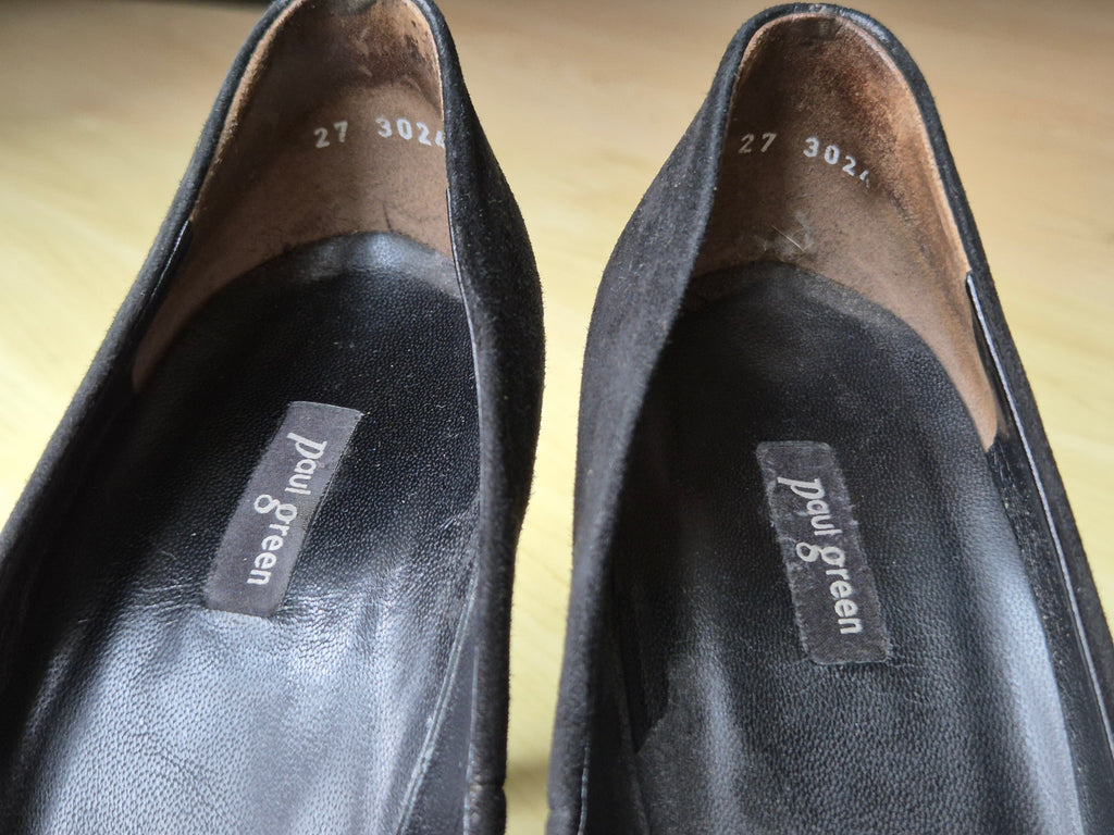 Paul Green Block Heel Pumps, Suede, Black, EU 39, Good Condition
