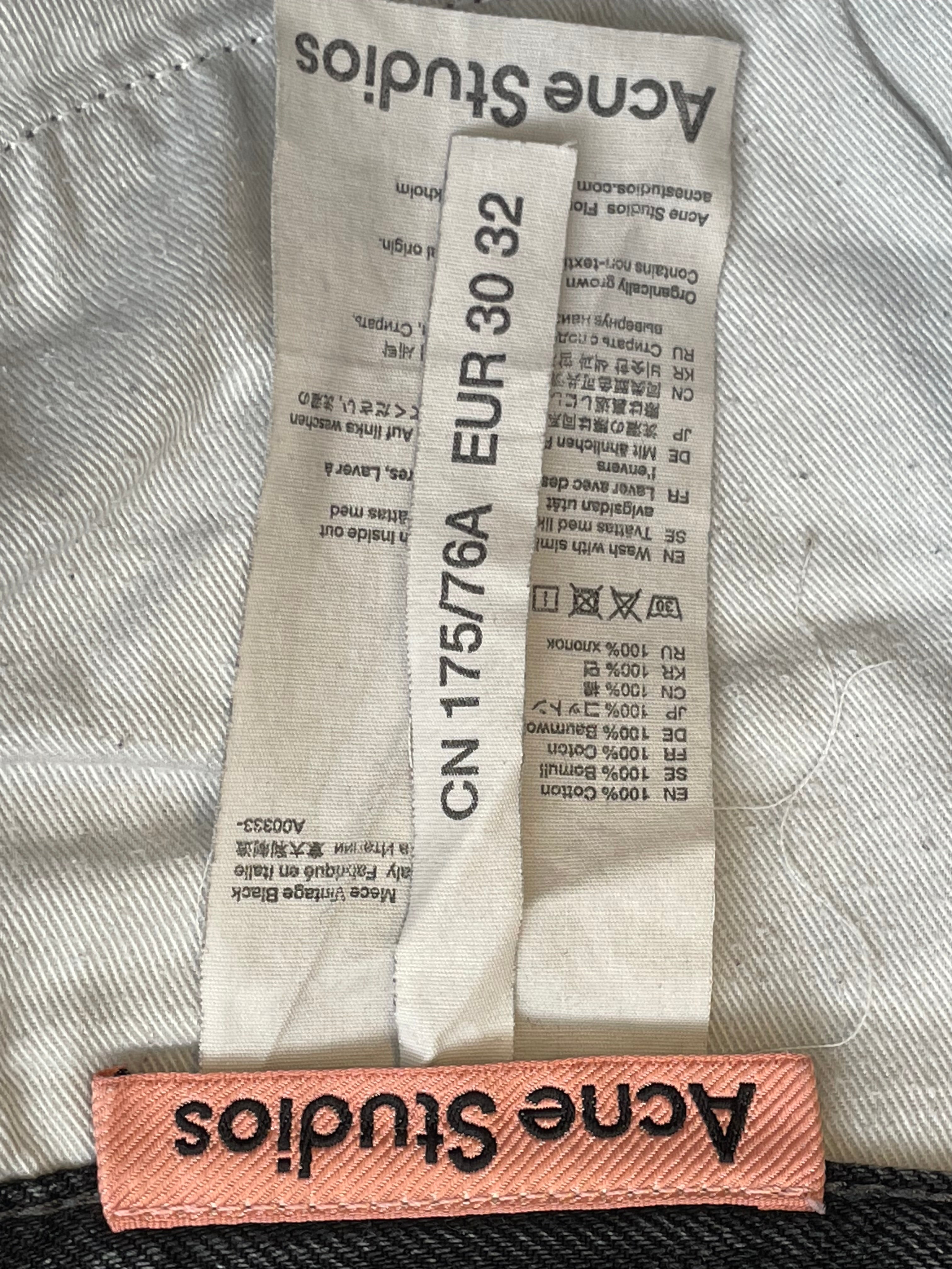 Acne Studios Mece Jeans Vintage Schwarz W30 L32 100% Baumwolle Italy Guter Zustand