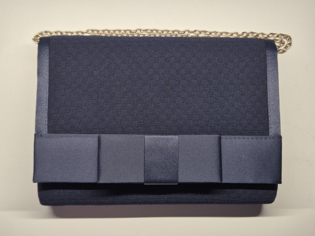 Accessorize Clutch Bag Dunkelblau Schleife, Polyester, Klein, Sehr Gut, 20x15cm
