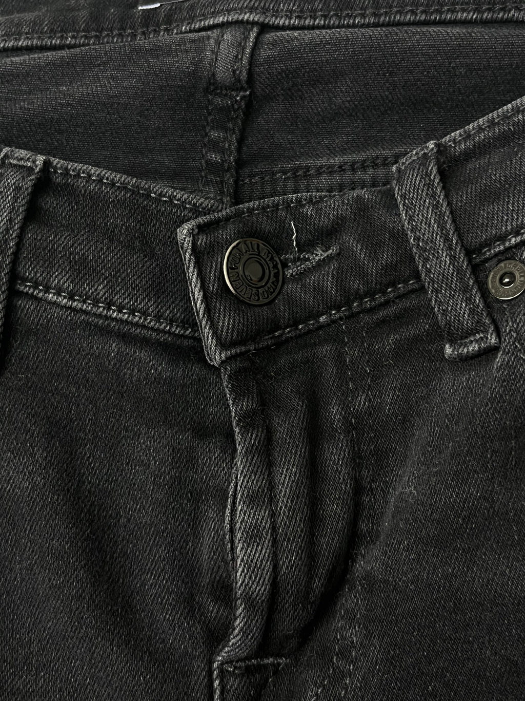 7 For All Mankind Damen Skinny Jeans Charcoal Black W24 Sehr Gut