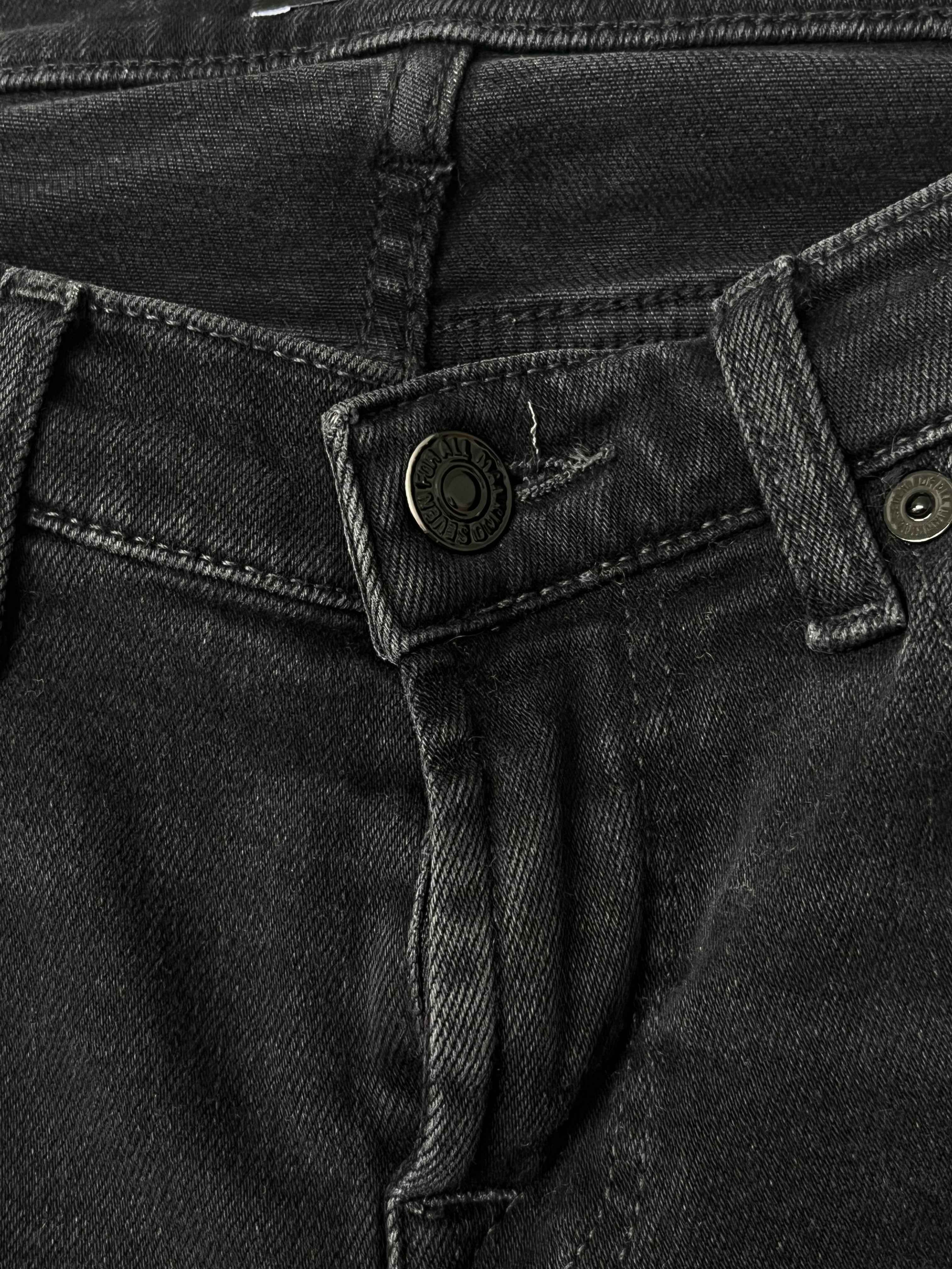 7 For All Mankind Damen Skinny Jeans Charcoal Black W24 Sehr Gut