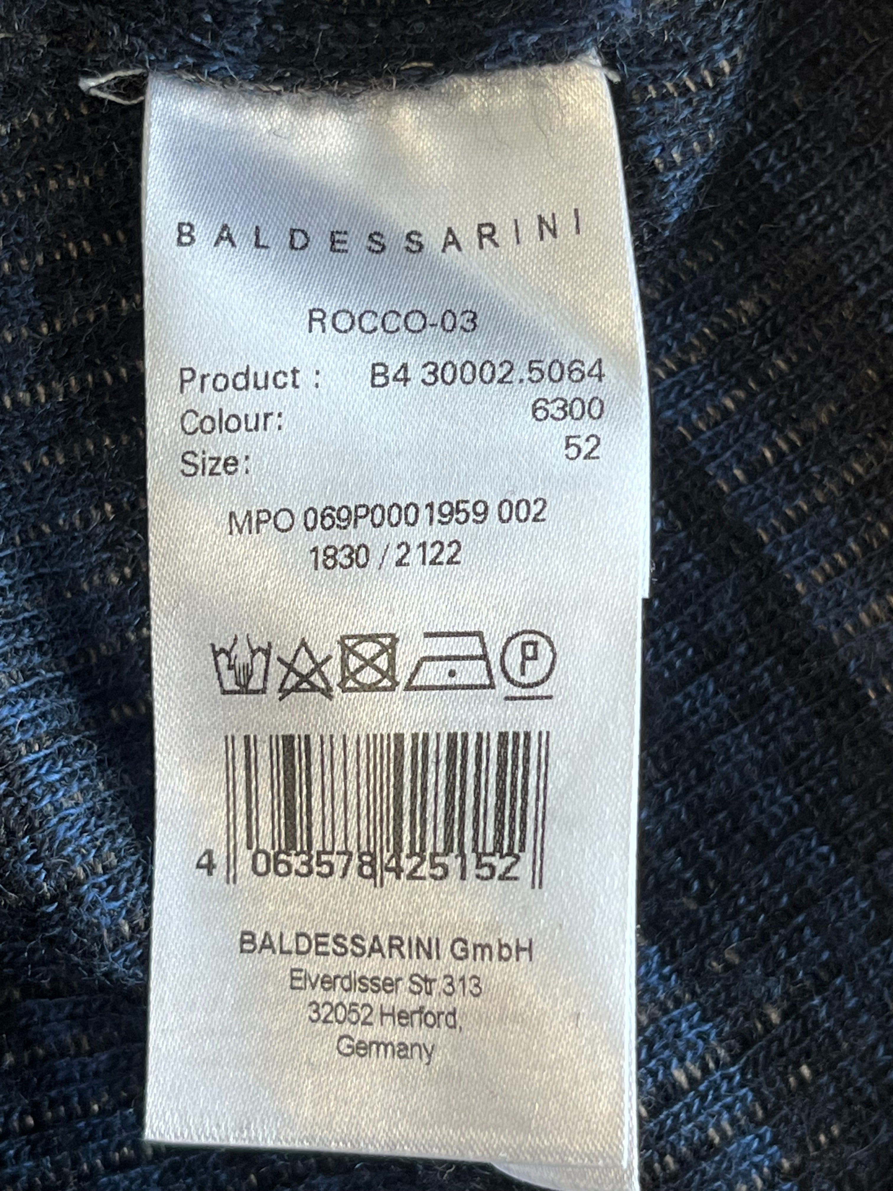 Baldessarini Rollkragenpullover – Wollmix, Blau, Gestreift, Gr. 52, Gut