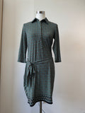 Max Studio Wrap Dress S – Black/White Geometric, Very Good Condition