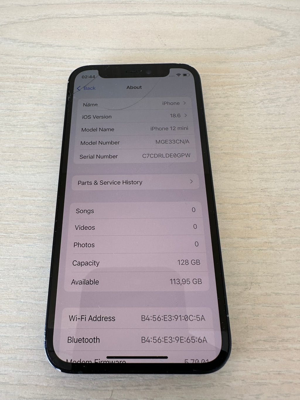 Apple iPhone 12 mini 128GB Black (A2399 EU) Poor, Back Glass Broken, With Case
