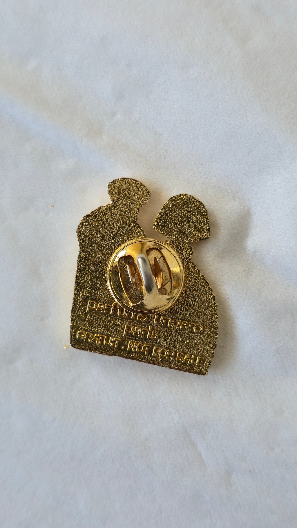 Emanuel Ungaro Vintage Gold Perfume Bottle Brooch, 3cm, Very Good Condition