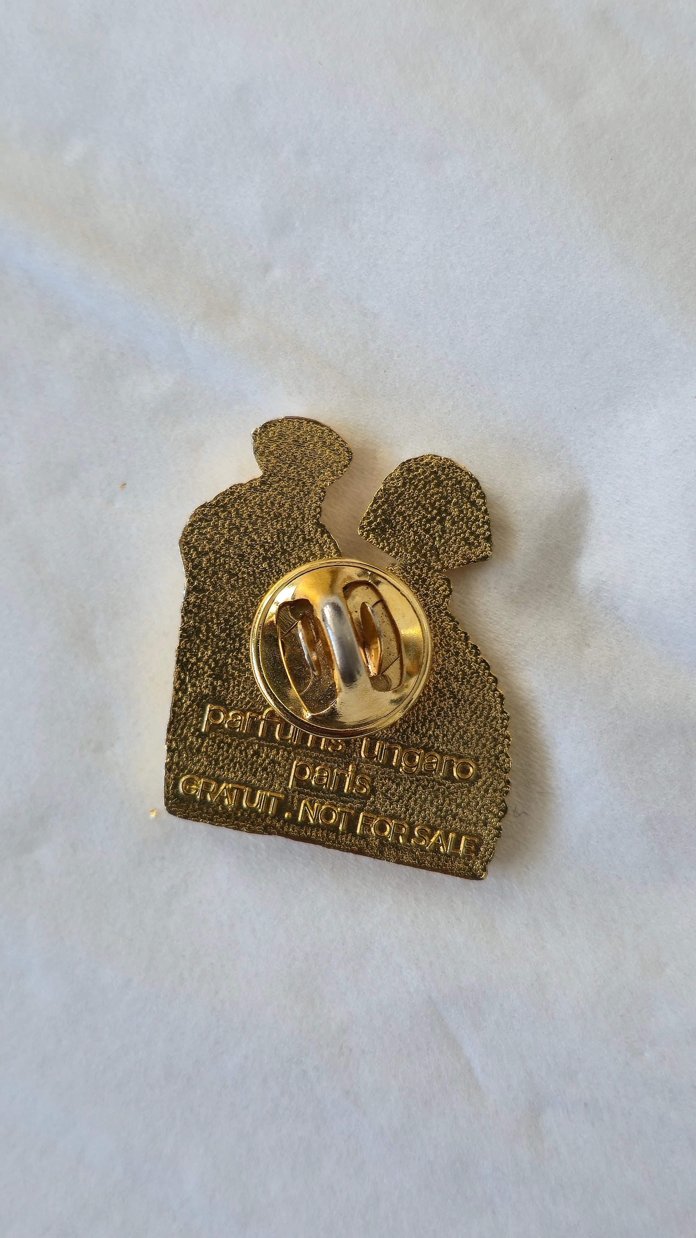 Emanuel Ungaro Vintage Gold Perfume Bottle Brooch, 3cm, Very Good Condition