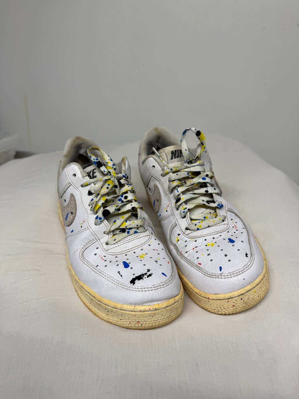 Nike Air Force 1 ’07 LV8 Paint Splatter – Weiß, EU 41, Guter Zustand