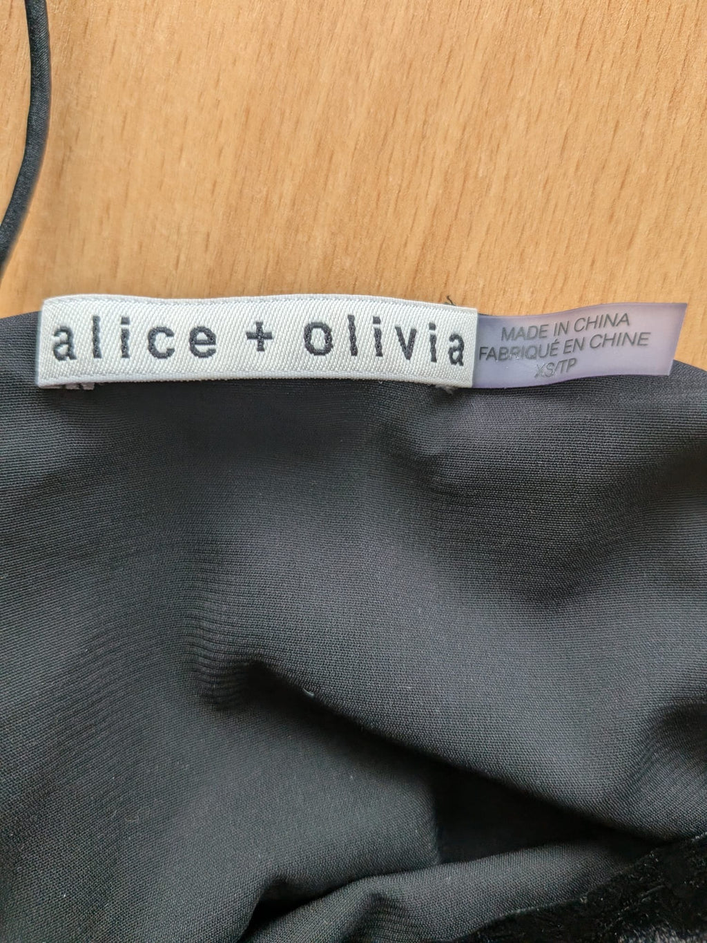 Alice + Olivia Black Velvet Spaghetti Strap Cami Top – XS, Normal Use