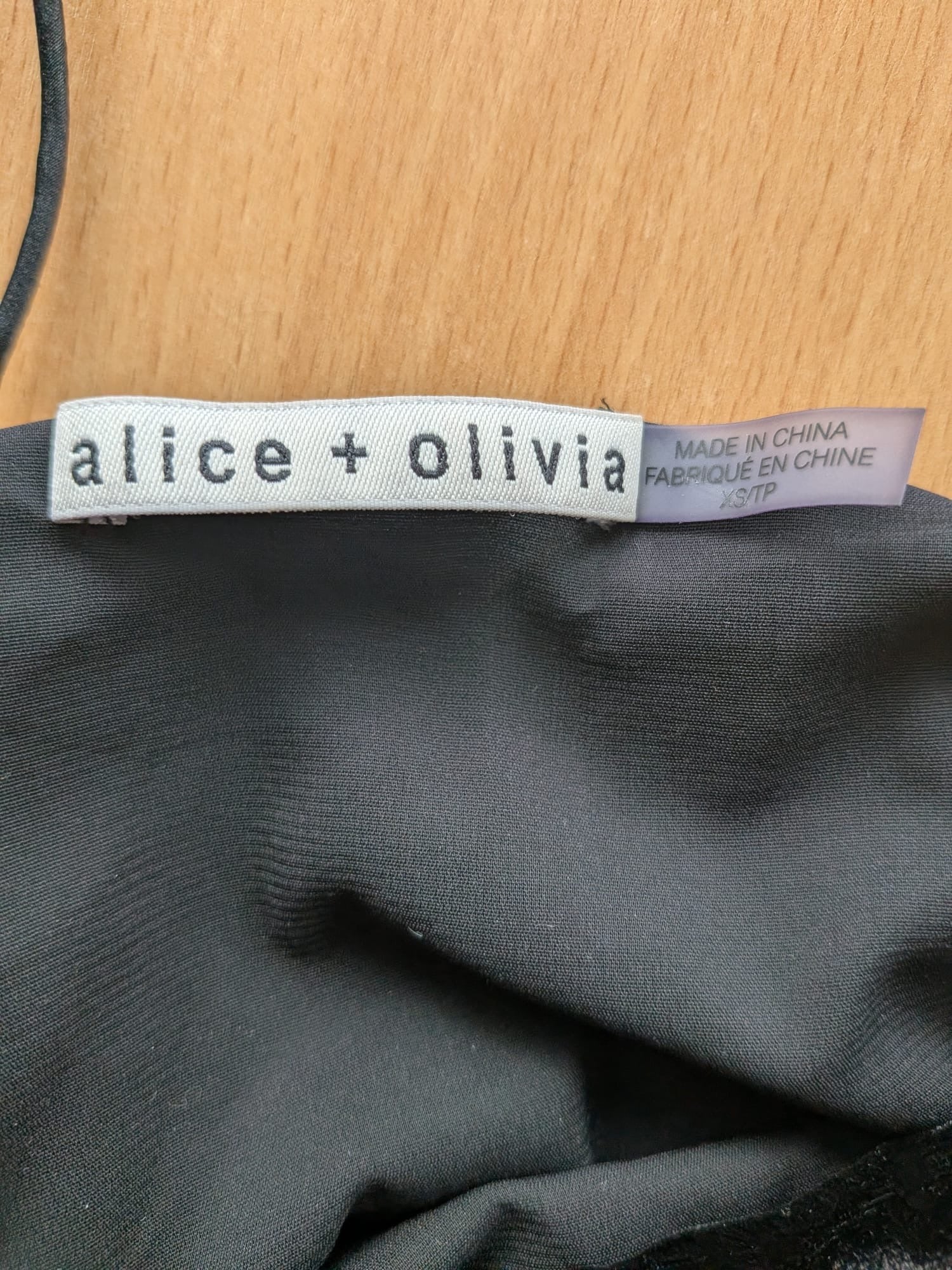 Alice + Olivia Black Velvet Spaghetti Strap Cami Top – XS, Normal Use