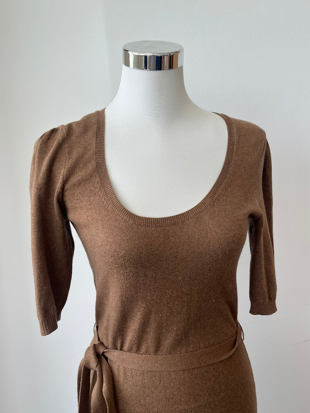 Tommy Hilfiger Strickkleid, Baumwolle-Kaschmir, Gr. M, Braun, Sehr gut