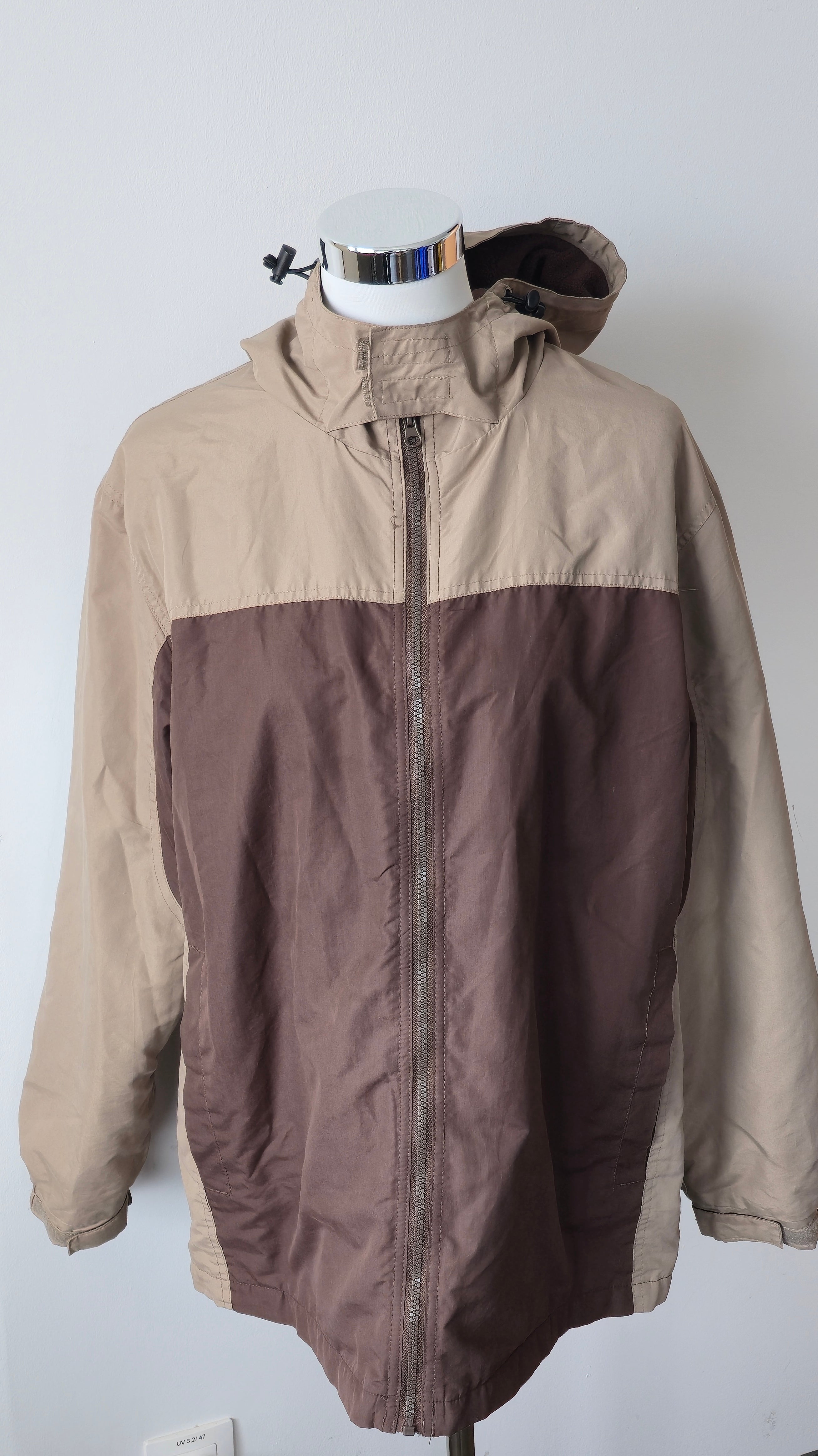 Polar Edge Two-Tone Nylon/Fleece Jacke Braun/Beige Gr. M, Kapuze, guter Zustand