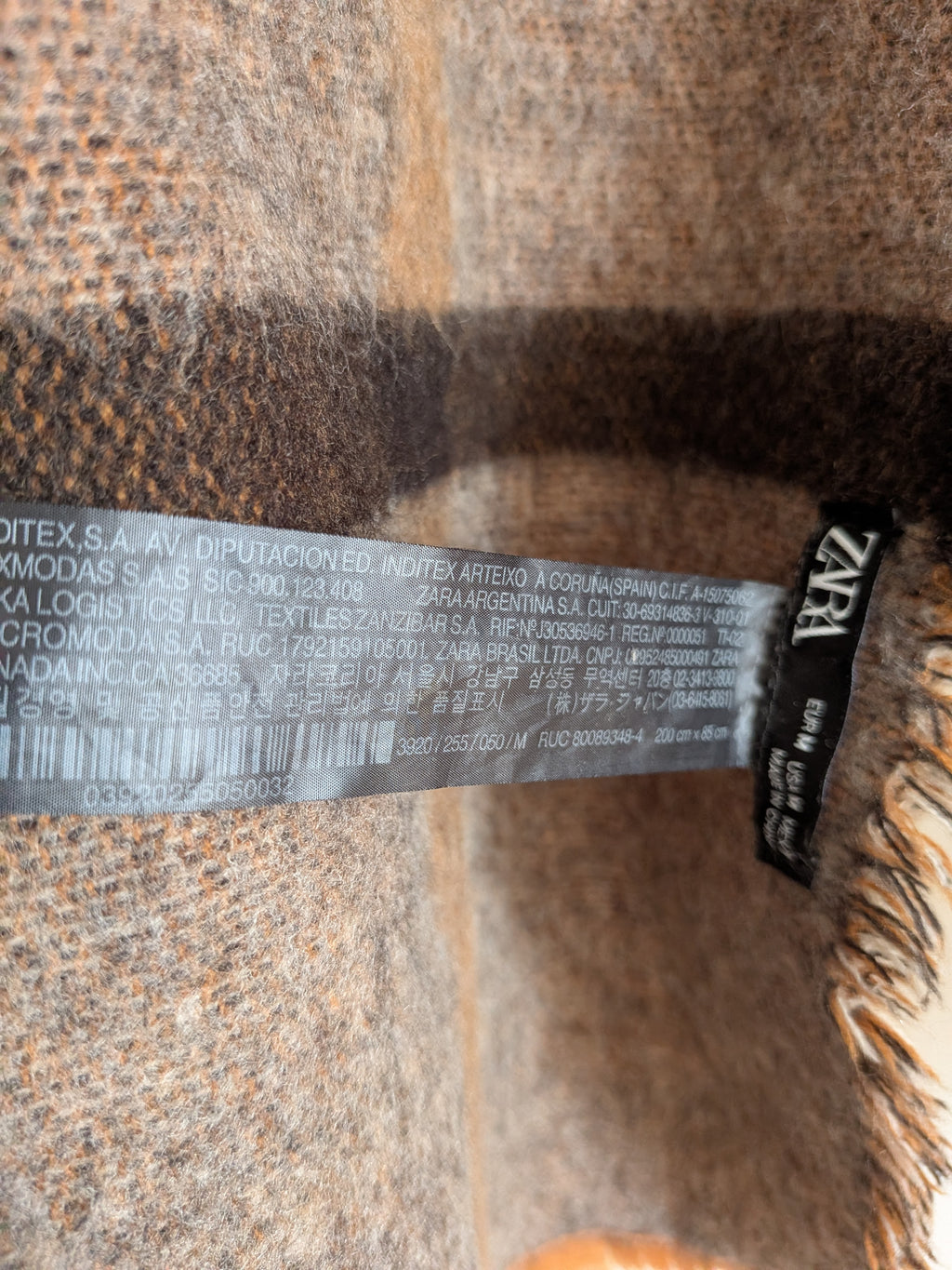 ZARA XXL Wende-Schal Kariert – Braun/Schwarz – Sehr guter Zustand