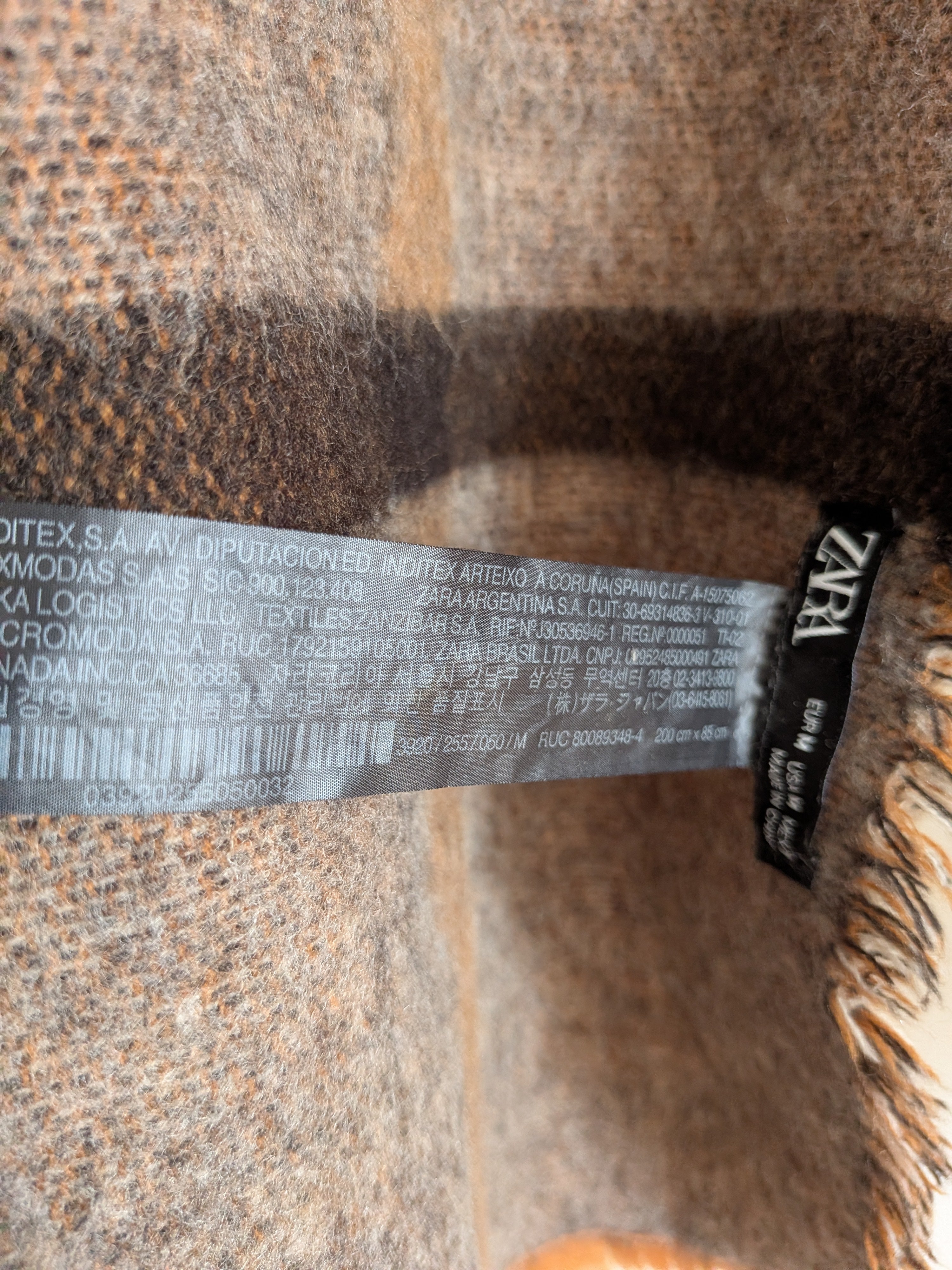 ZARA XXL Wende-Schal Kariert – Braun/Schwarz – Sehr guter Zustand