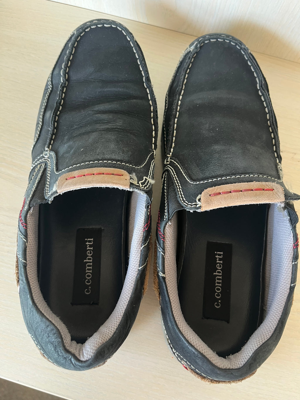 C. Comberti Men’s Navy Leather Slip-On Loafers EU 44 Good Condition