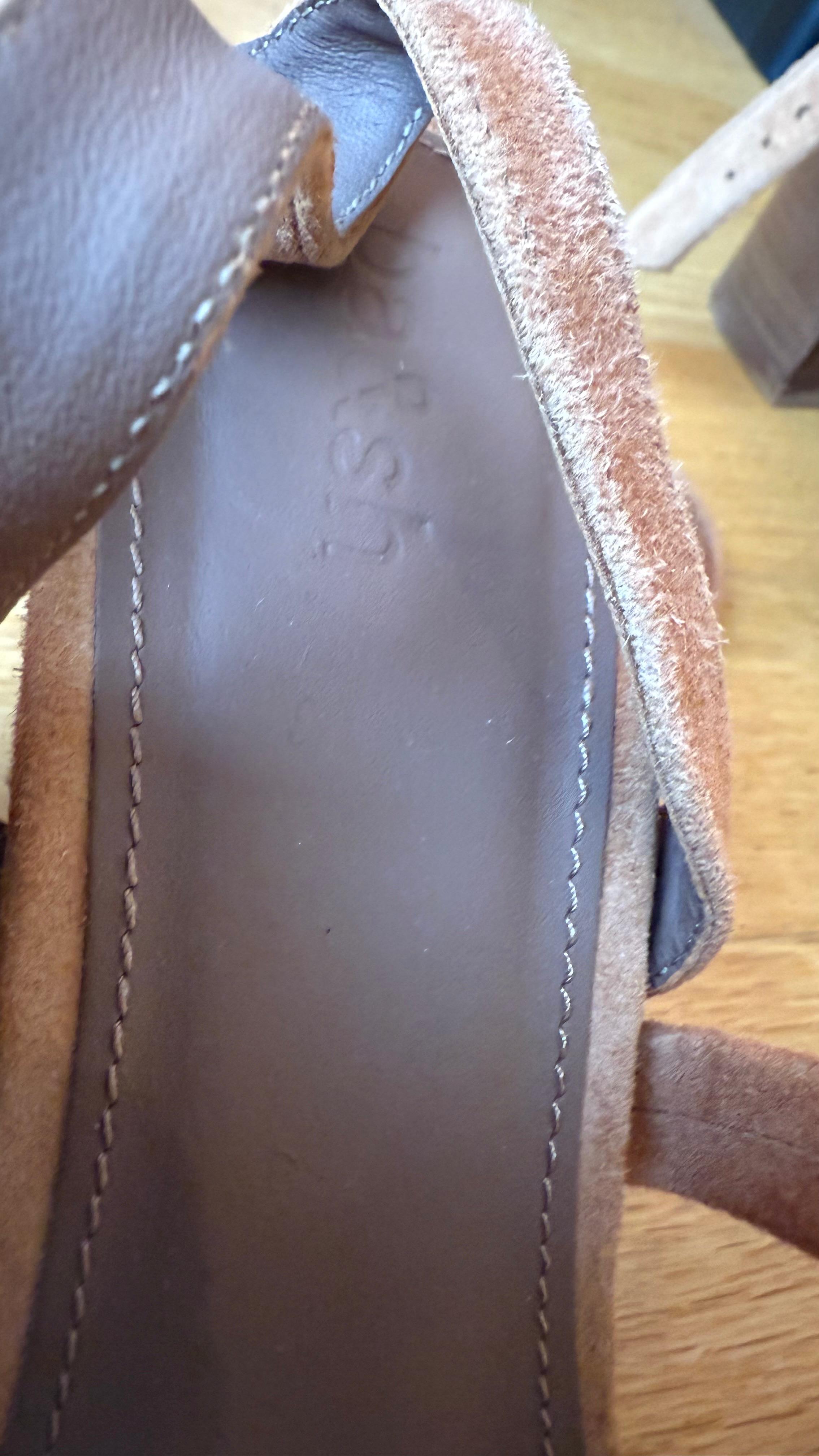ba&sh Suede Block-Heel Sandals | EU 40 | Light Brown | Good Condition