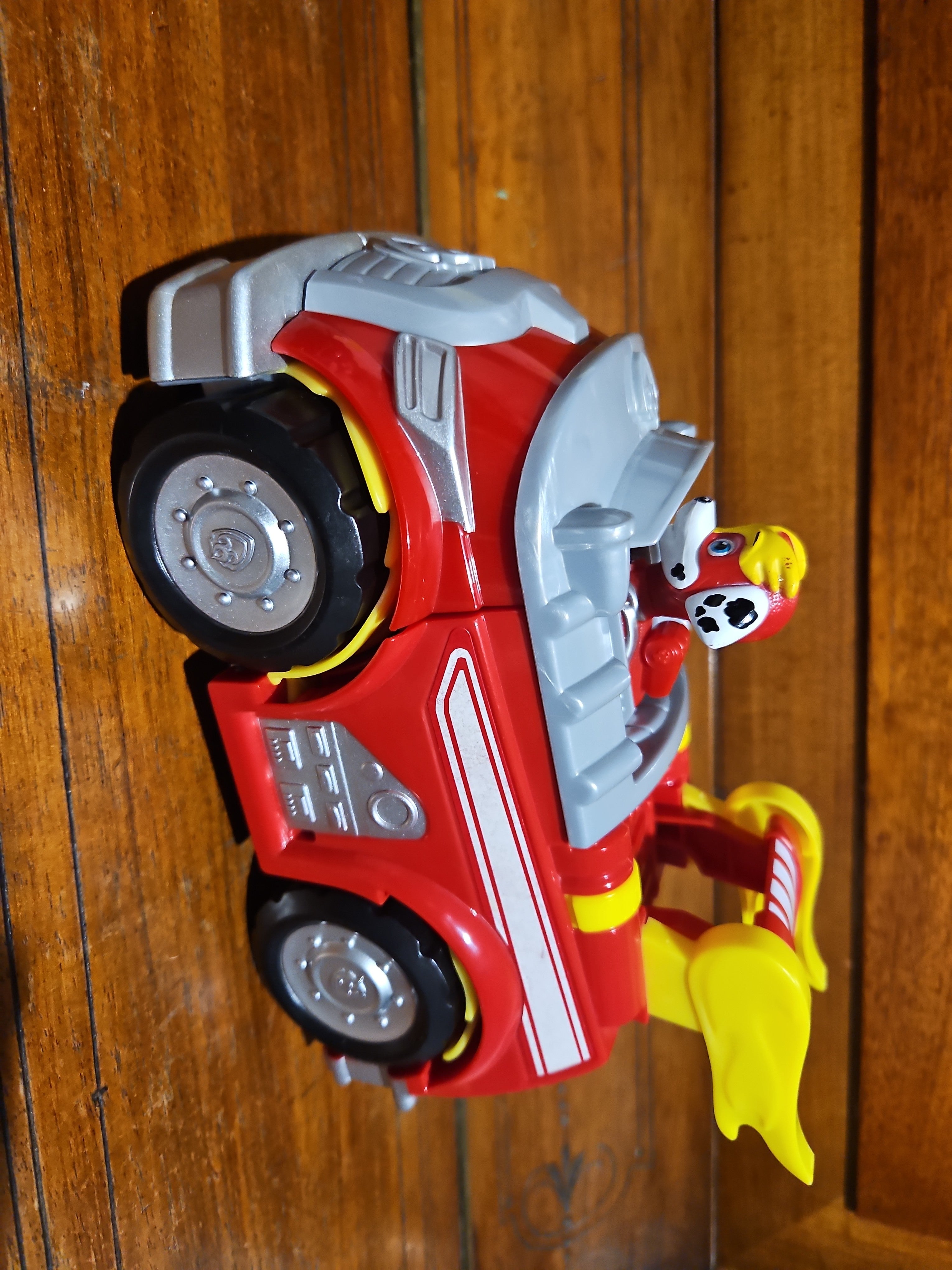 PAW Patrol Mighty Pups Marshall Deluxe Powered-Up Fire Truck, Very Good, Medium