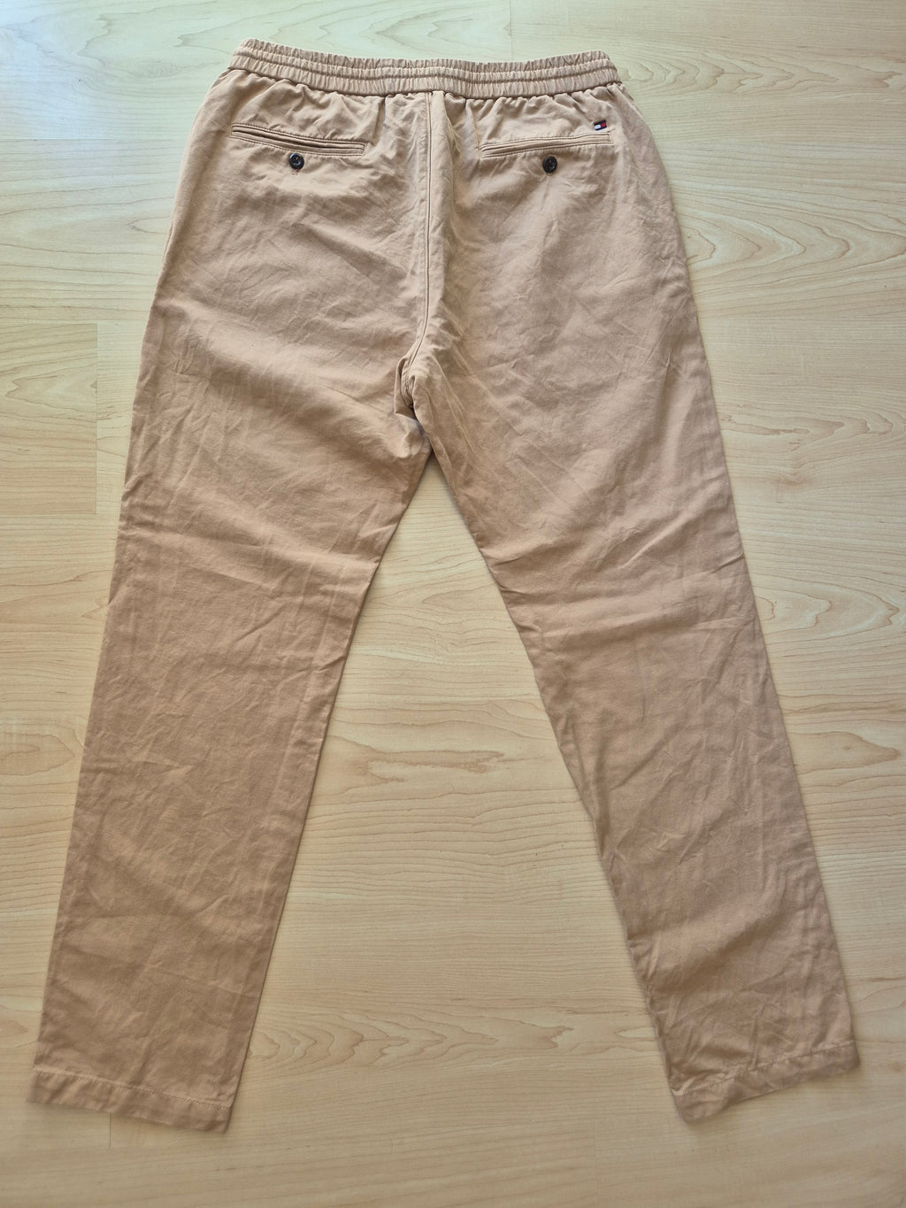 Tommy Hilfiger Men's Drawstring Chinos W34/L32 Beige Cotton Good Condition