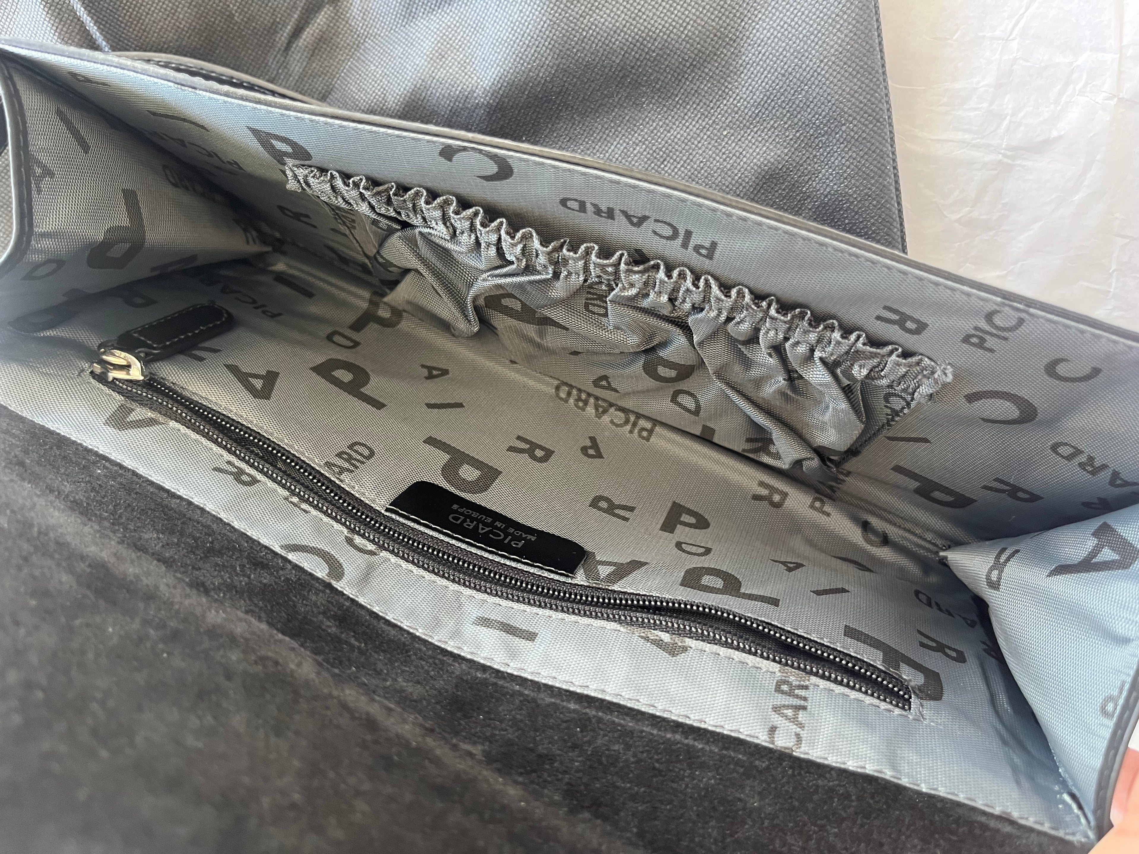 Picard Leder Clutch Schwarz 30x15cm – wie neu, mit Staubbeutel