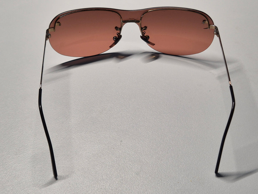 Dolce & Gabbana Shield Sonnenbrille – Braun/Gold, mit Hartschale, guter Zustand