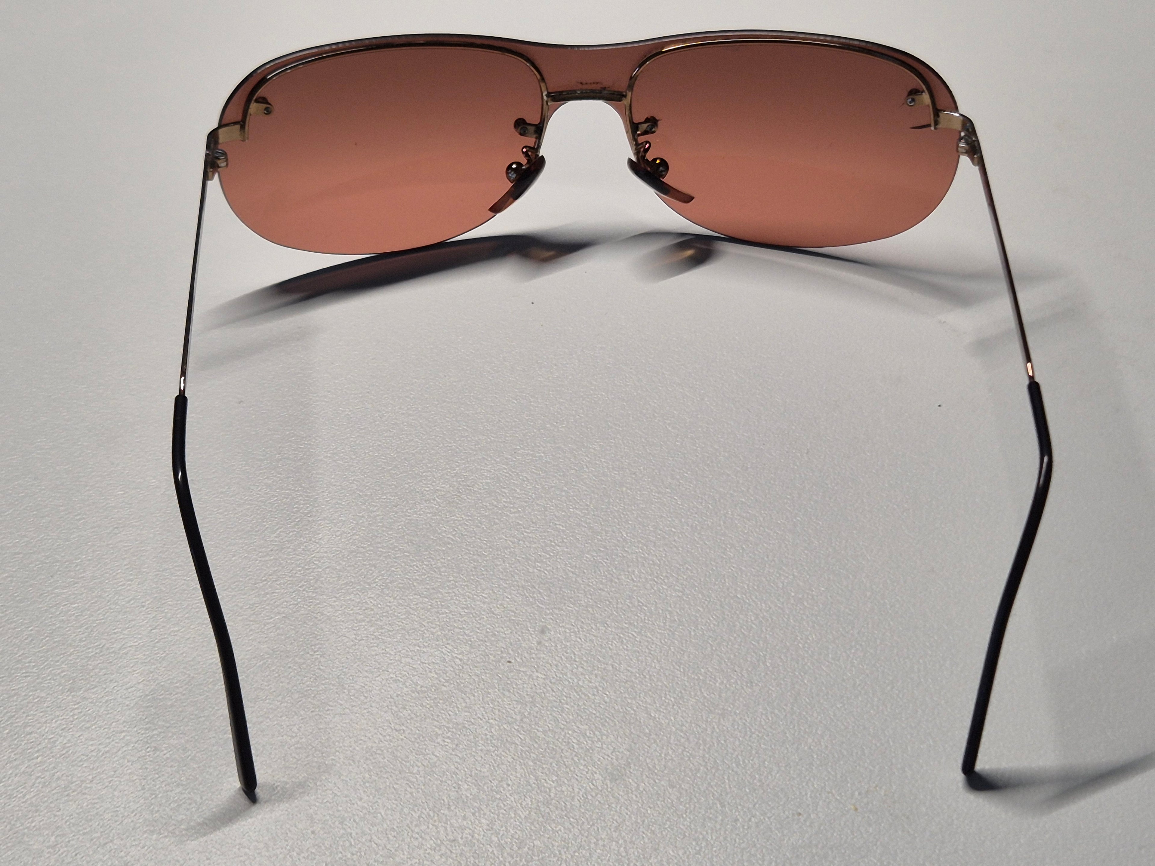 Dolce & Gabbana Shield Sonnenbrille – Braun/Gold, mit Hartschale, guter Zustand